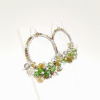 Miyuki Hoop Crystal Earrings - Olive