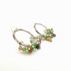 Miyuki Hoop Crystal Earrings - Olive