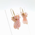 Gemstone Drop Earrings - Apricot Agate