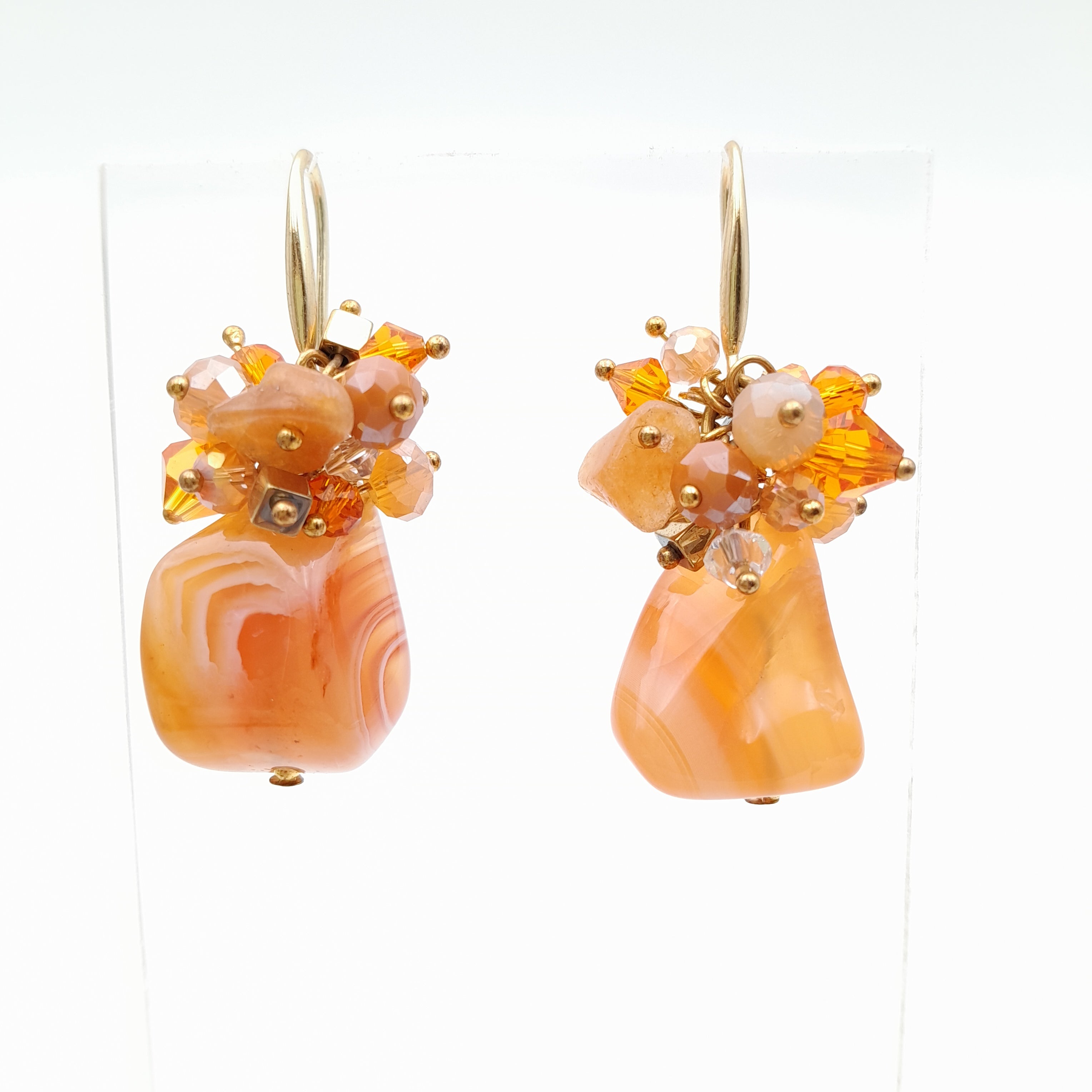 Gemstone Drop Earrings - Carnelian