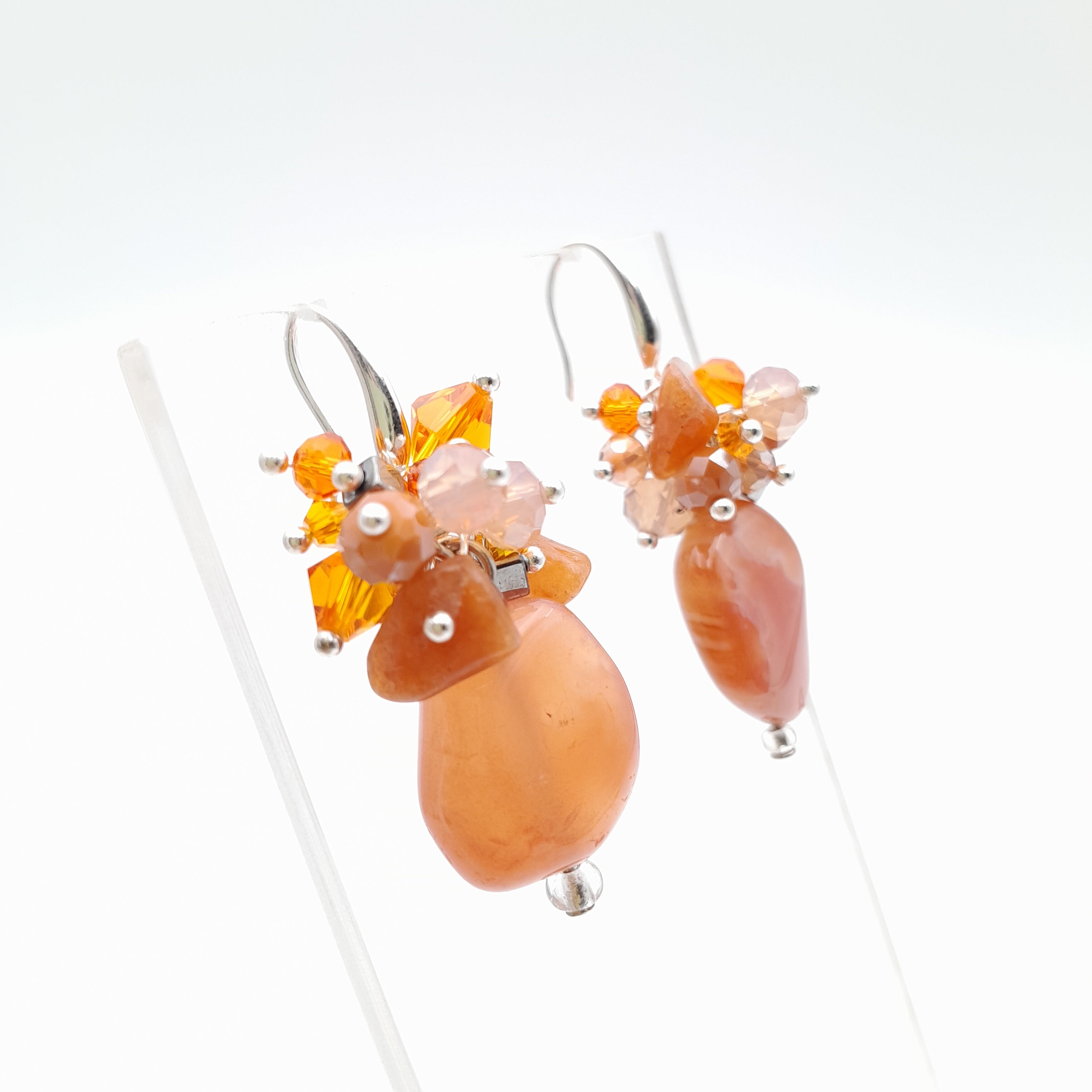 Gemstone Drop Earrings - Carnelian