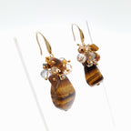Gemstone Drop Earrings - Tiger's Eye