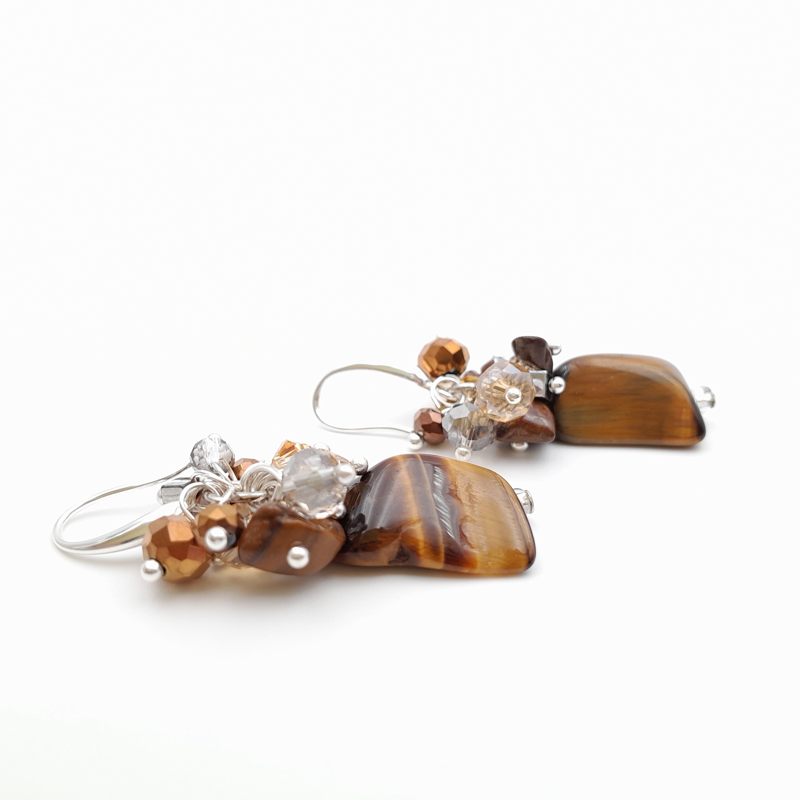 Gemstone Drop Earrings - Tiger's Eye