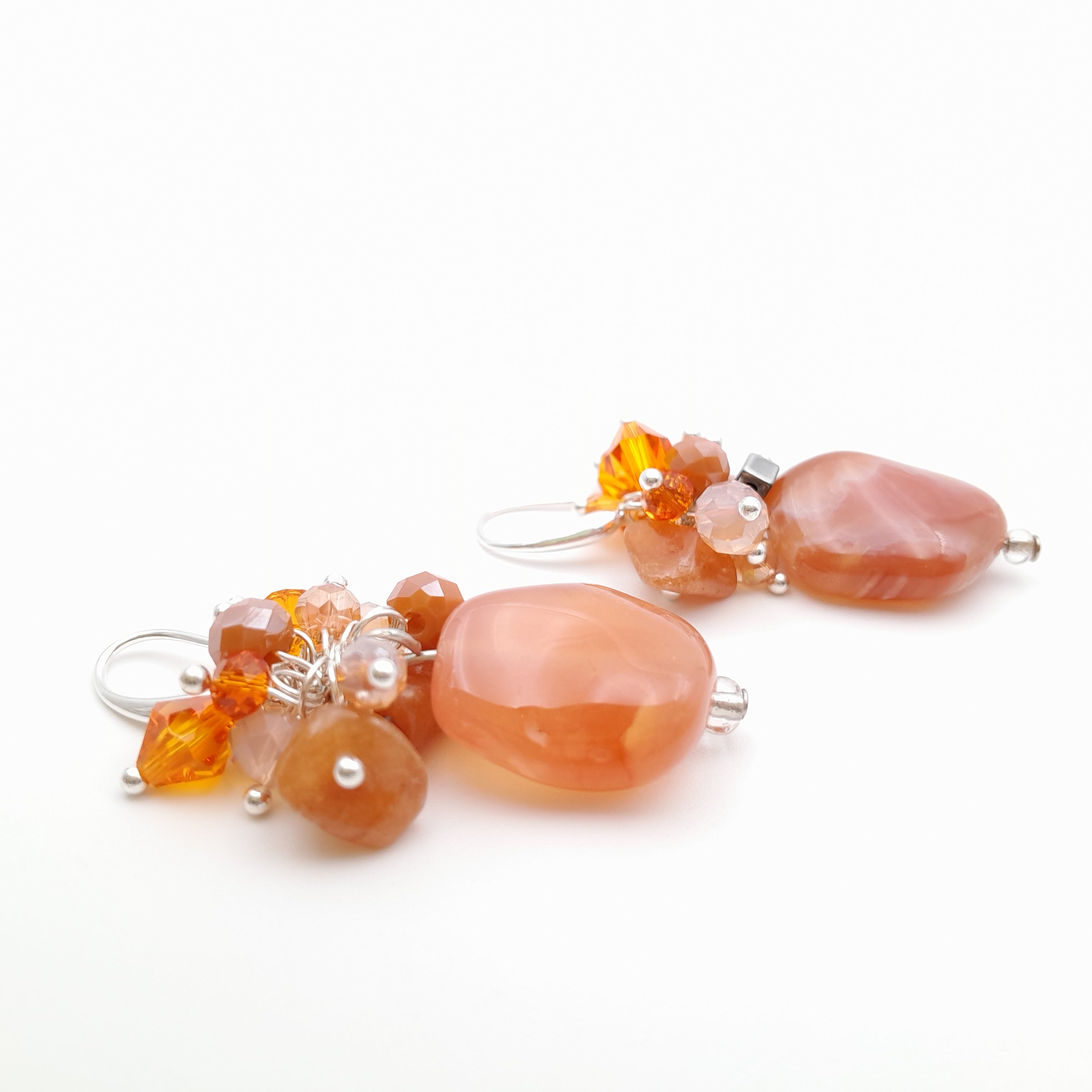 Gemstone Drop Earrings - Carnelian