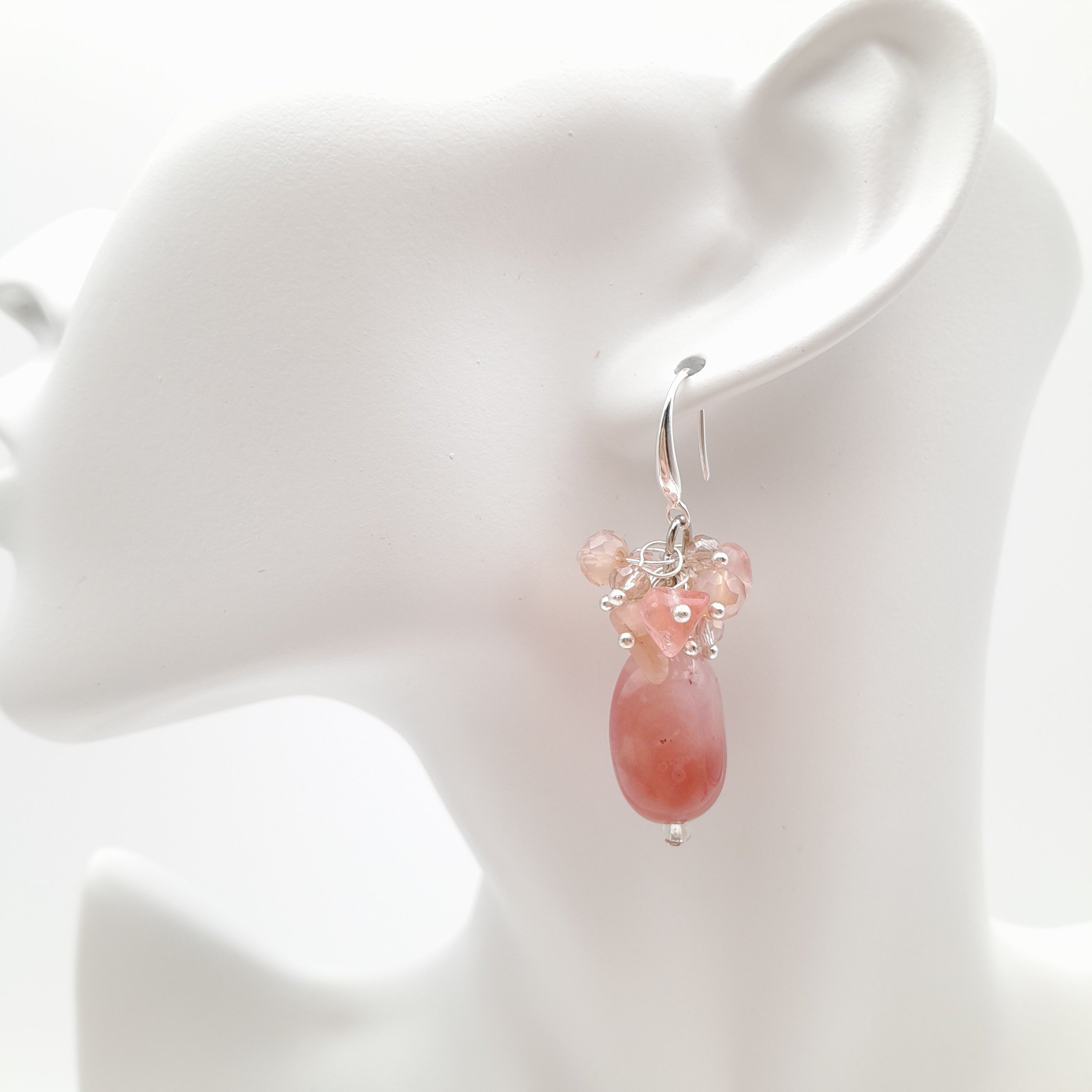 Gemstone Drop Earrings - Apricot Agate