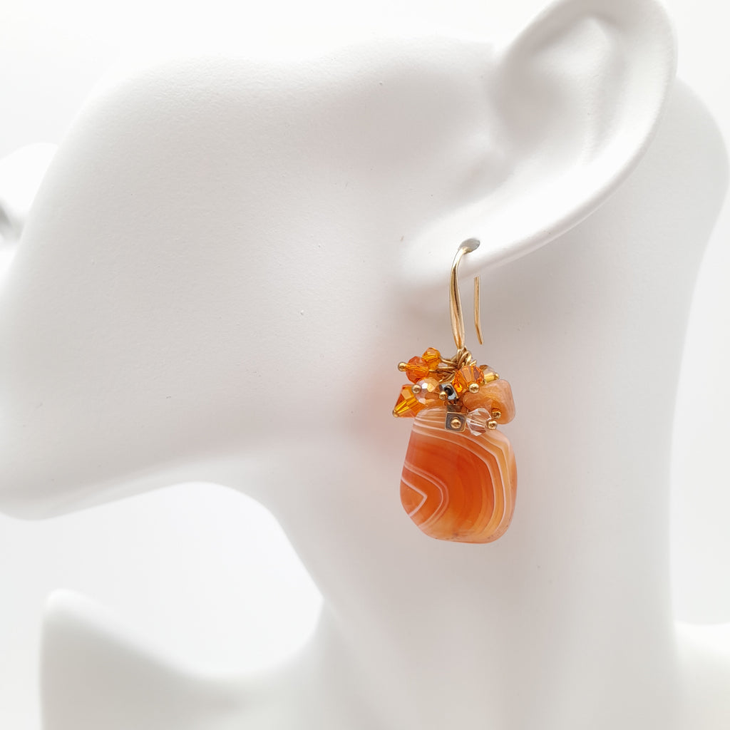 Gemstone Drop Earrings - Carnelian