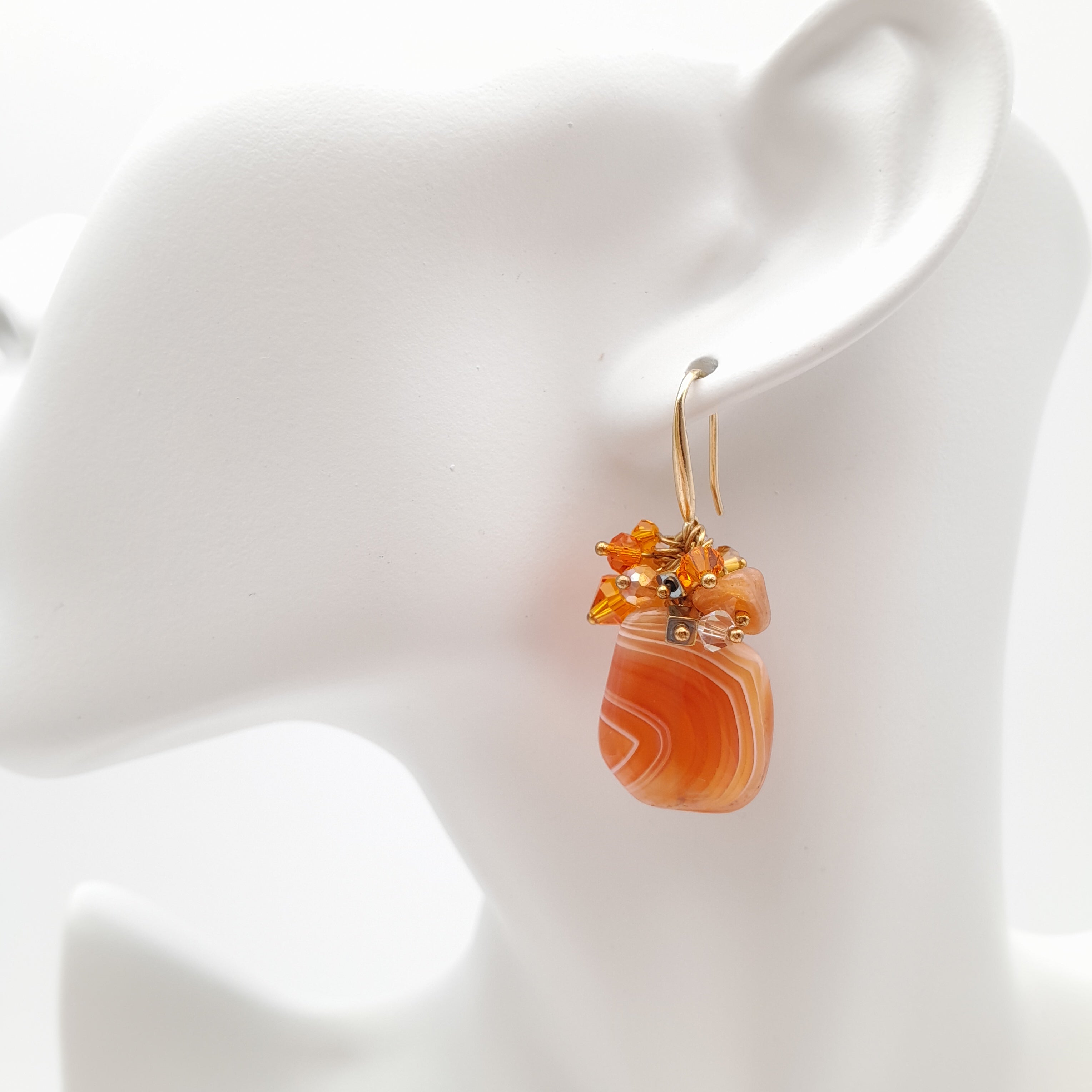 Gemstone Drop Earrings - Carnelian