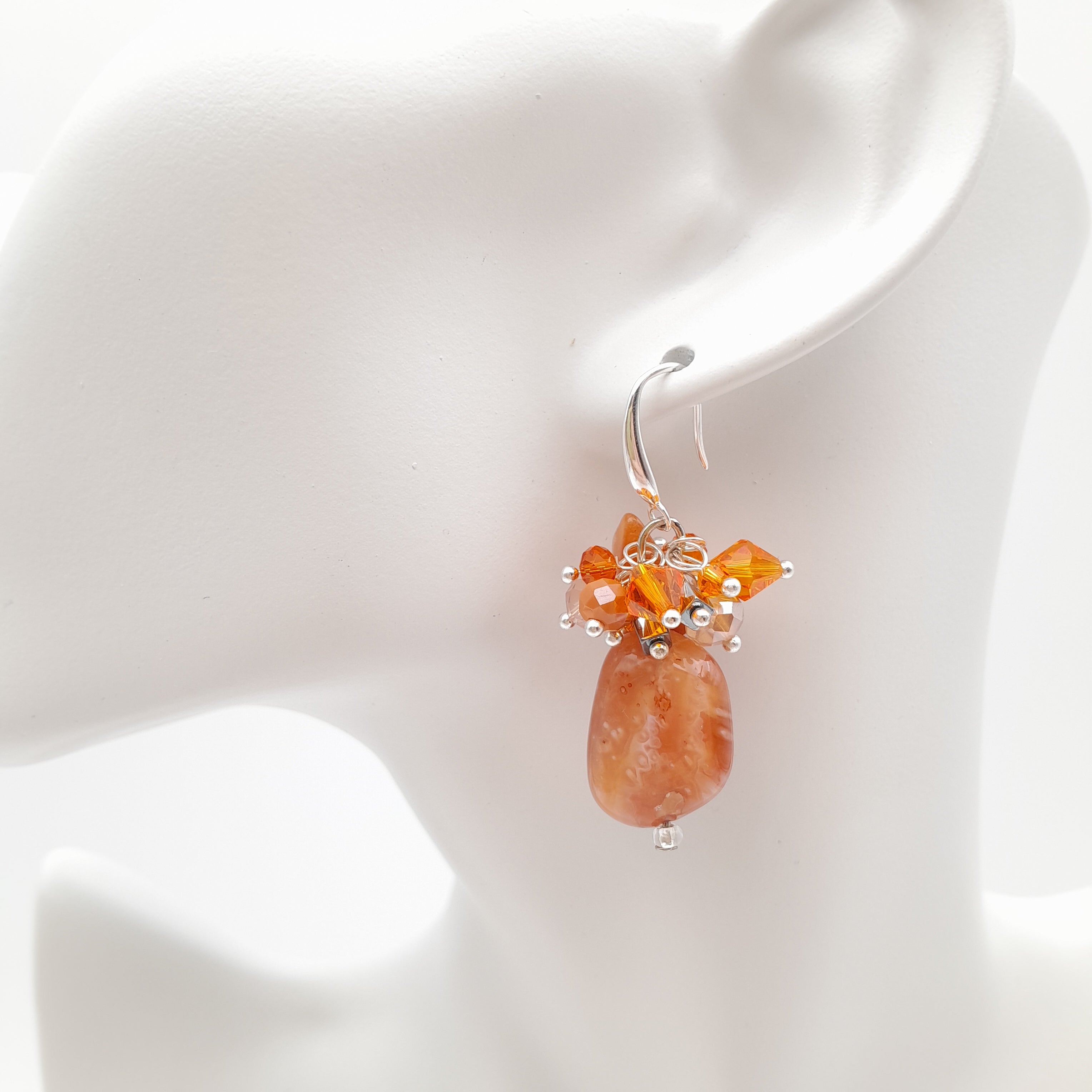 Gemstone Drop Earrings - Carnelian