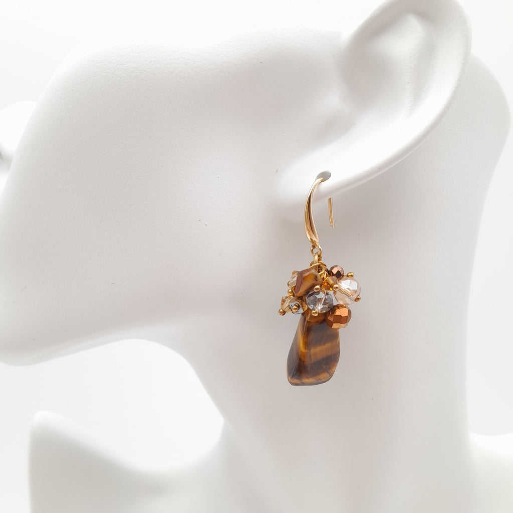 Gemstone Drop Earrings - Tiger's Eye