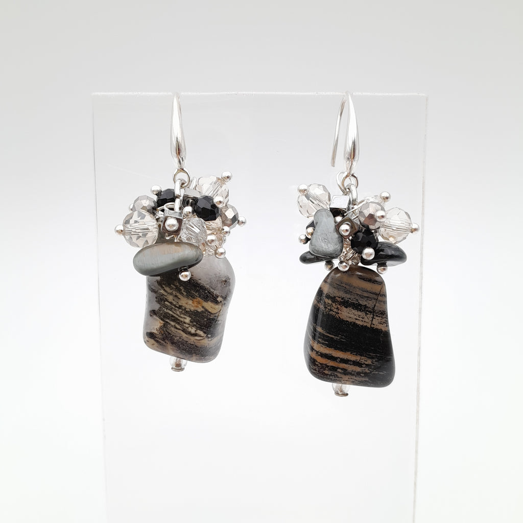 Gemstone Drop Earrings - Silverleaf Jasper