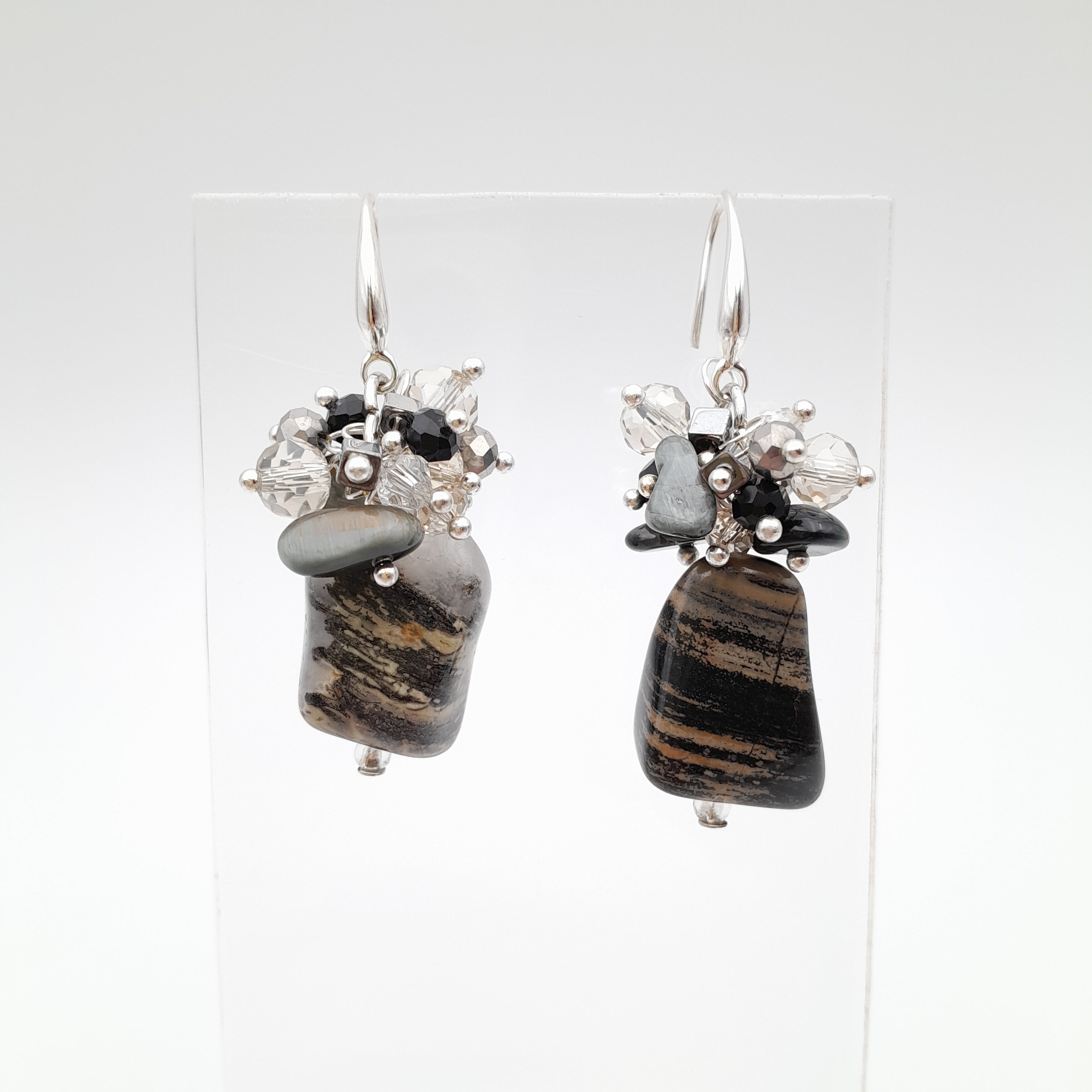 Gemstone Drop Earrings - Silverleaf Jasper