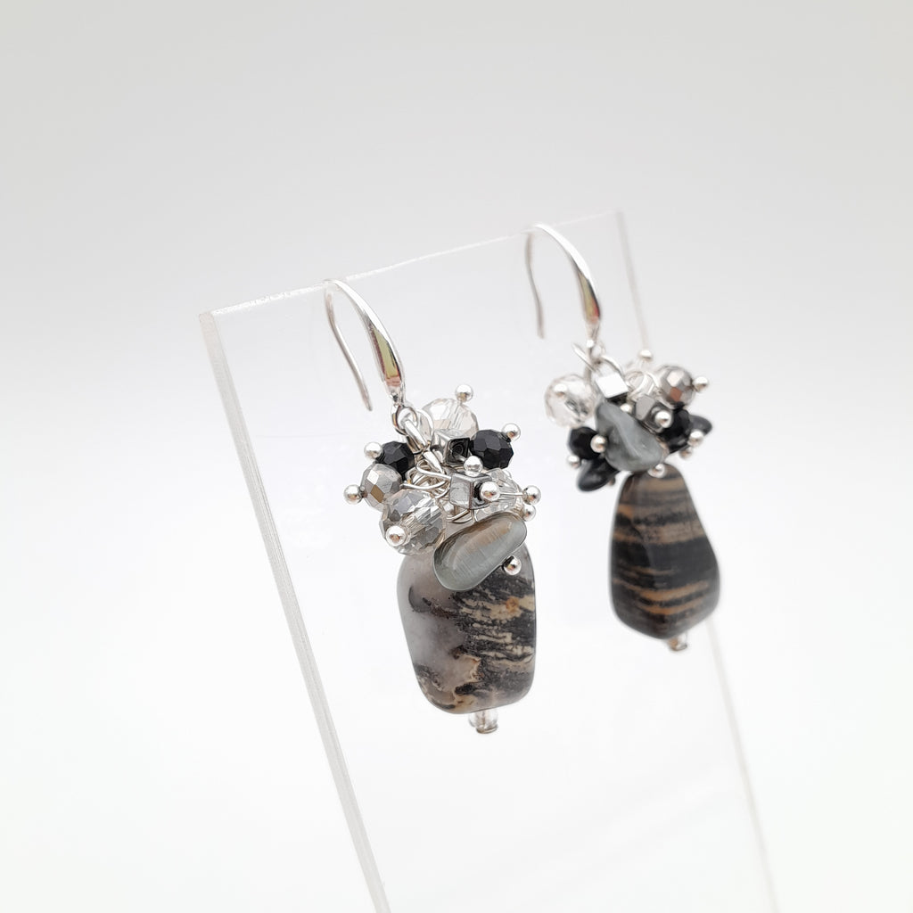 Gemstone Drop Earrings - Silverleaf Jasper