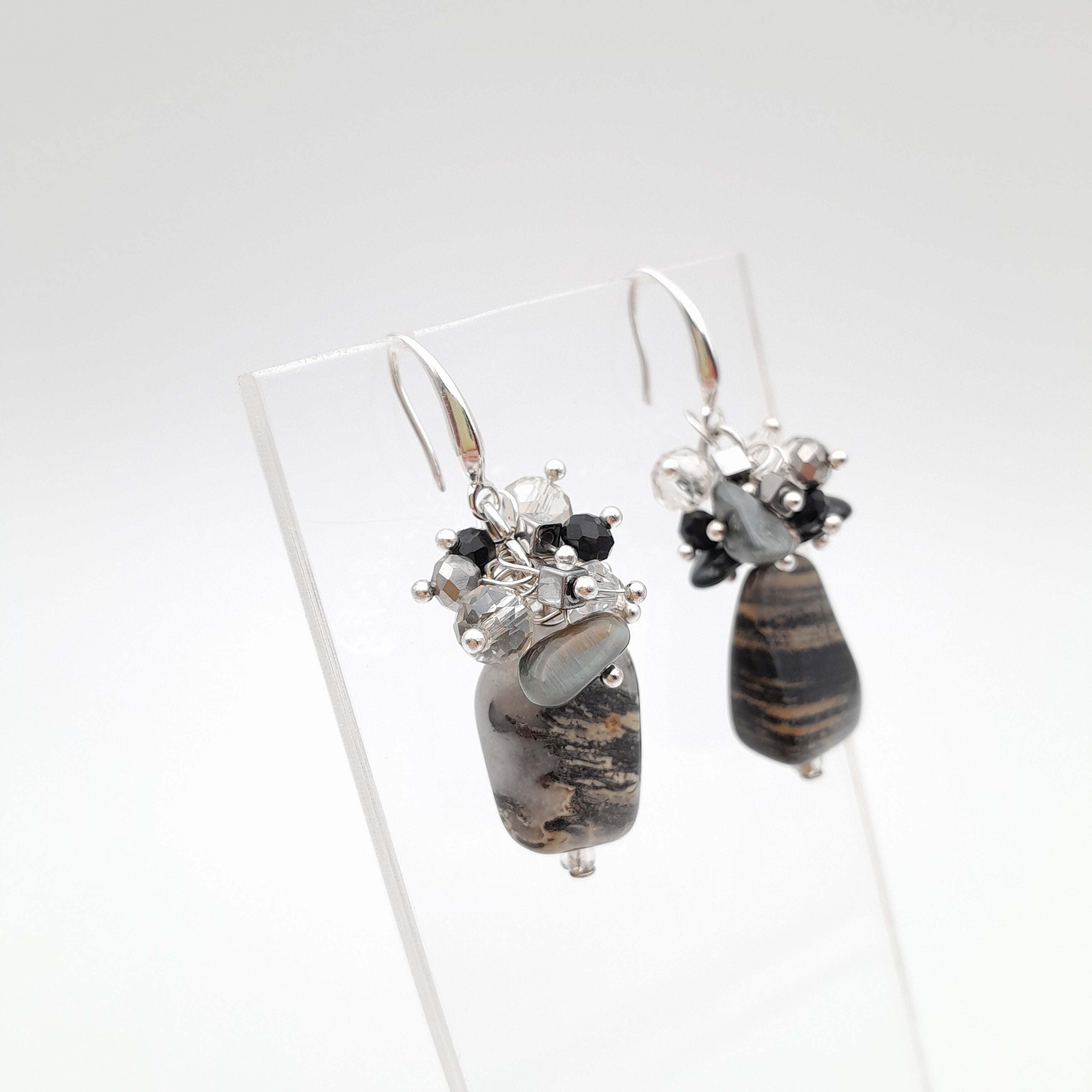 Gemstone Drop Earrings - Silverleaf Jasper