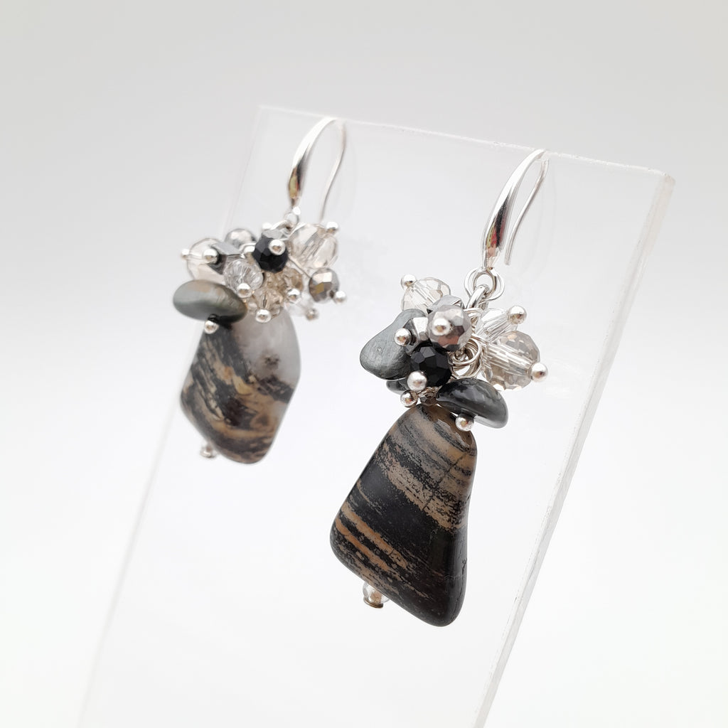 Gemstone Drop Earrings - Silverleaf Jasper