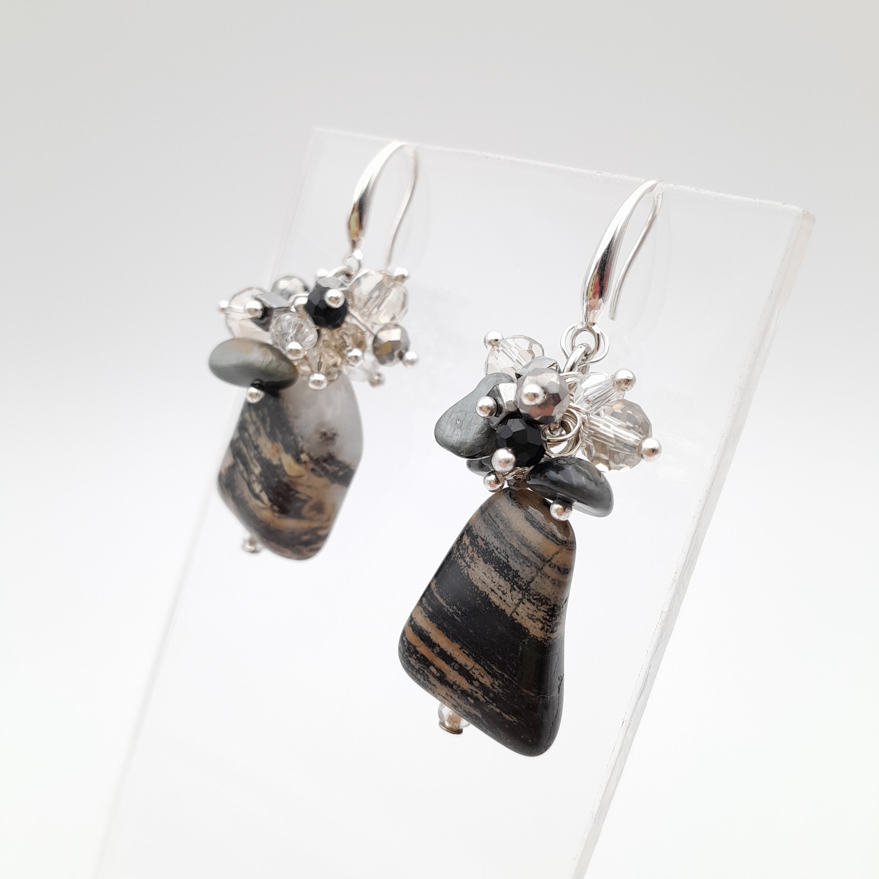 Gemstone Drop Earrings - Silverleaf Jasper