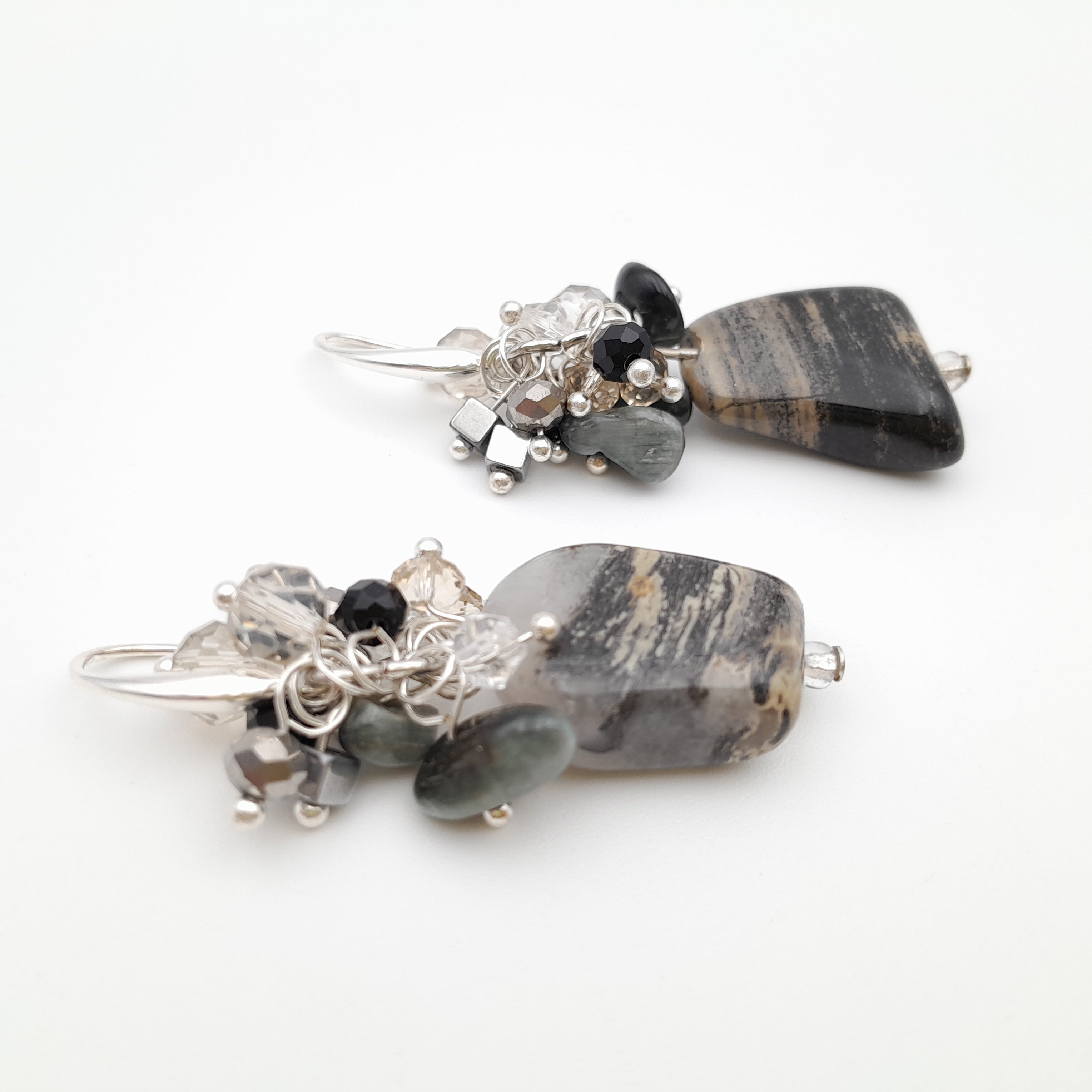 Gemstone Drop Earrings - Silverleaf Jasper