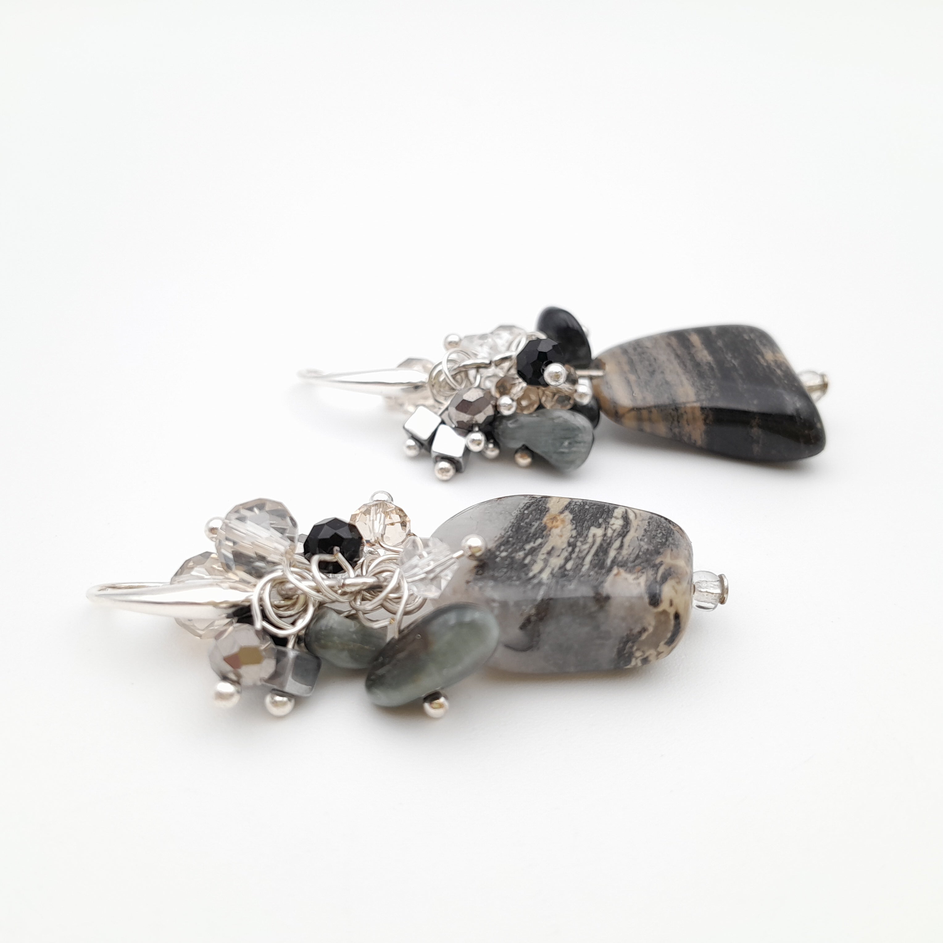 Gemstone Drop Earrings - Silverleaf Jasper