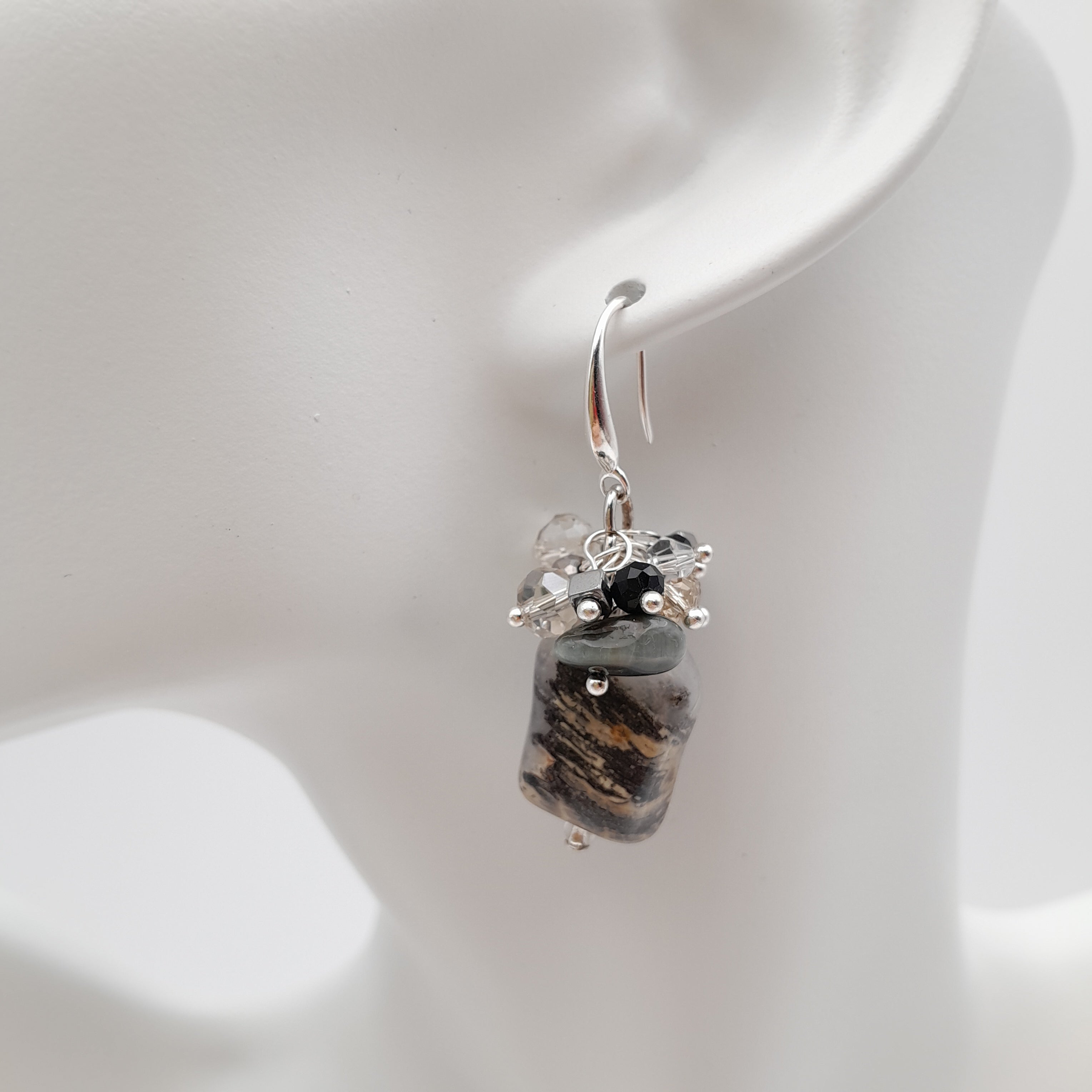 Gemstone Drop Earrings - Silverleaf Jasper