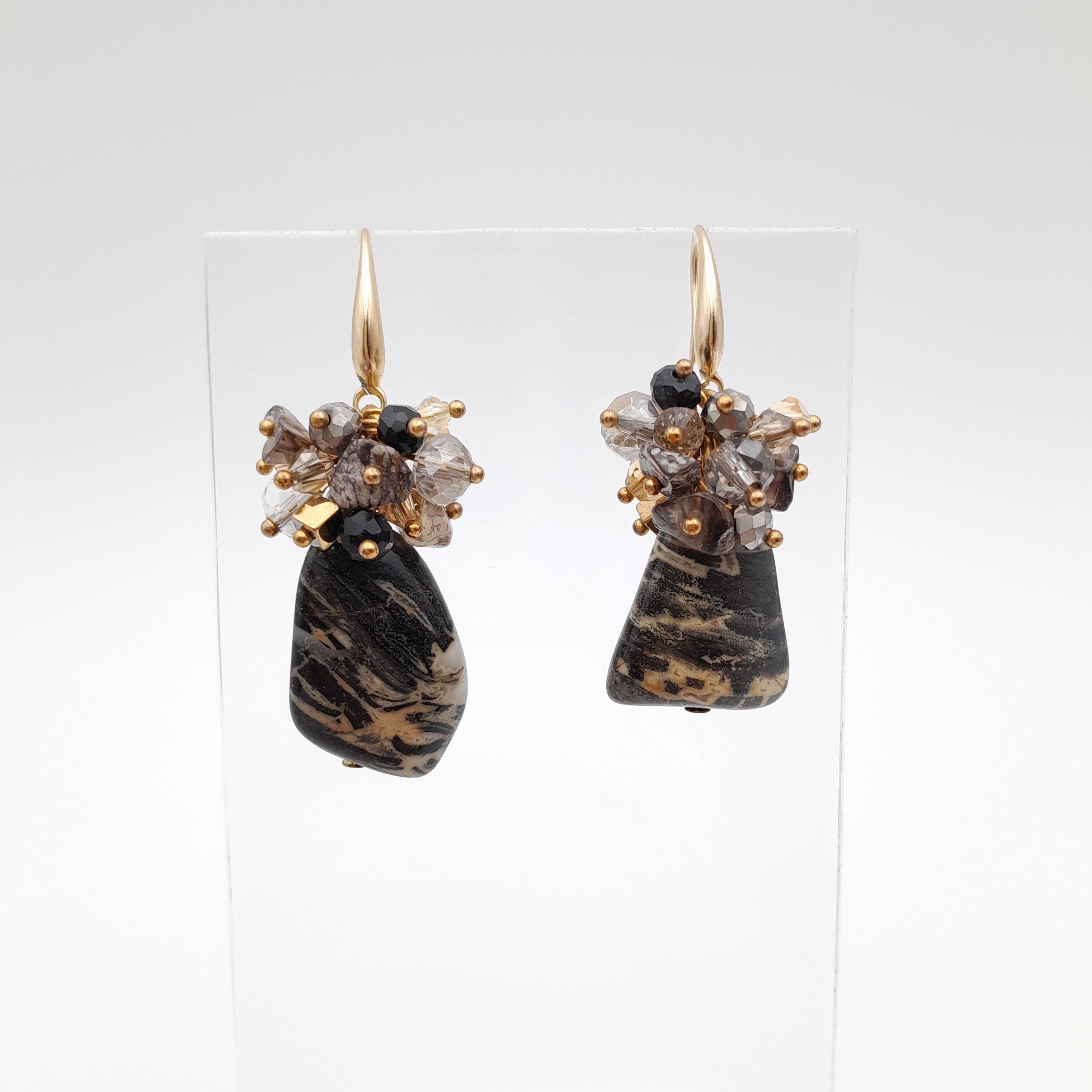 Gemstone Drop Earrings - Silverleaf Jasper