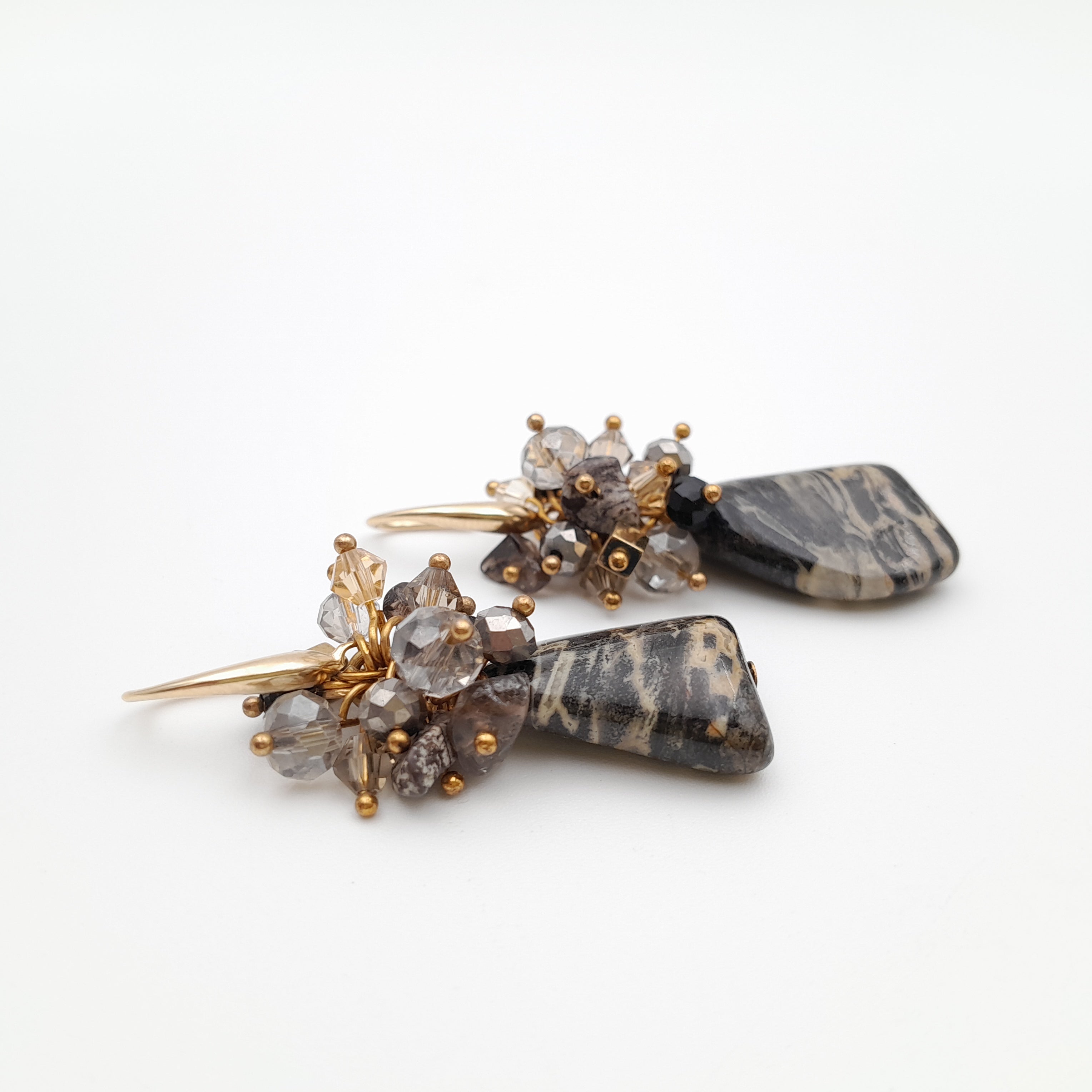 Gemstone Drop Earrings - Silverleaf Jasper