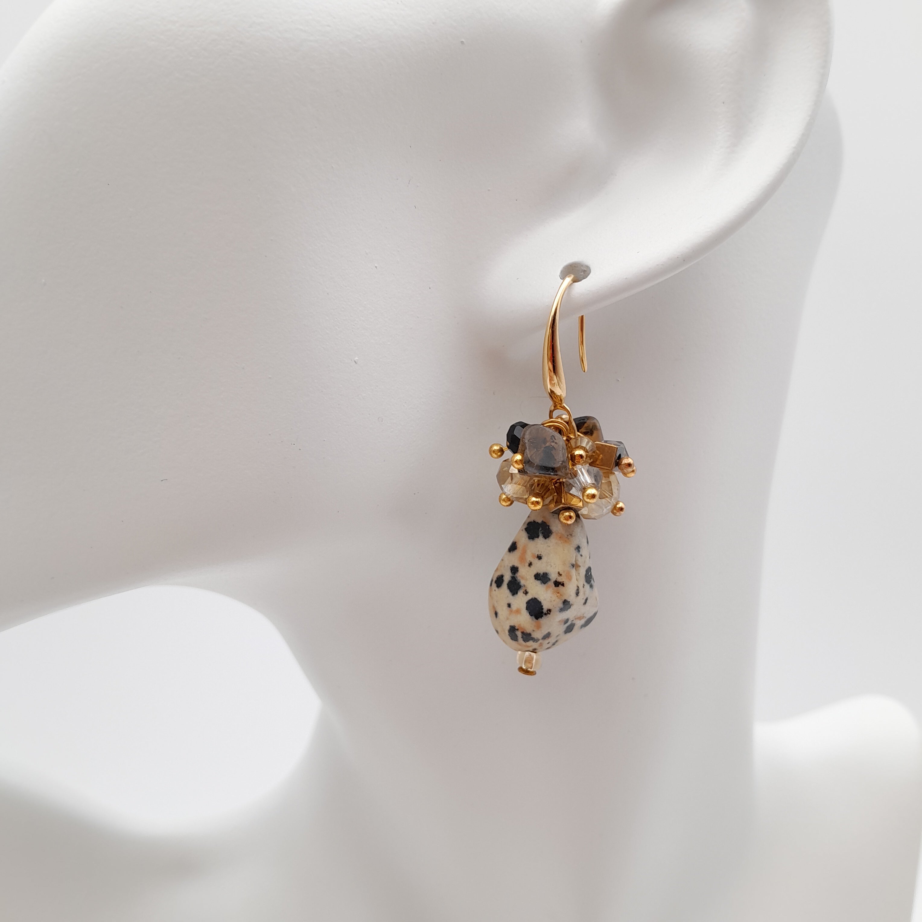 Gemstone Drop Earrings - Dalmatian Jasper
