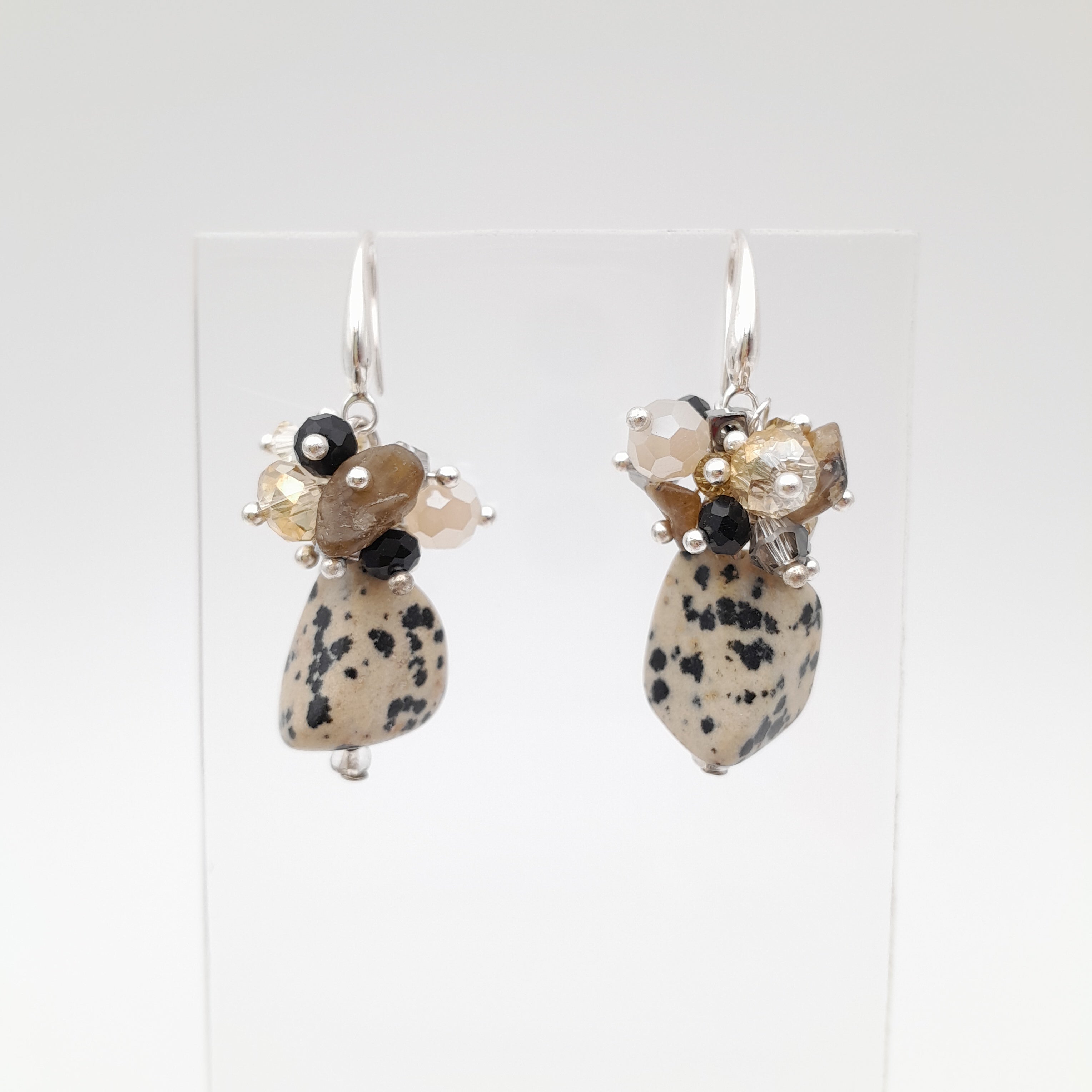 Gemstone Drop Earrings - Dalmatian Jasper