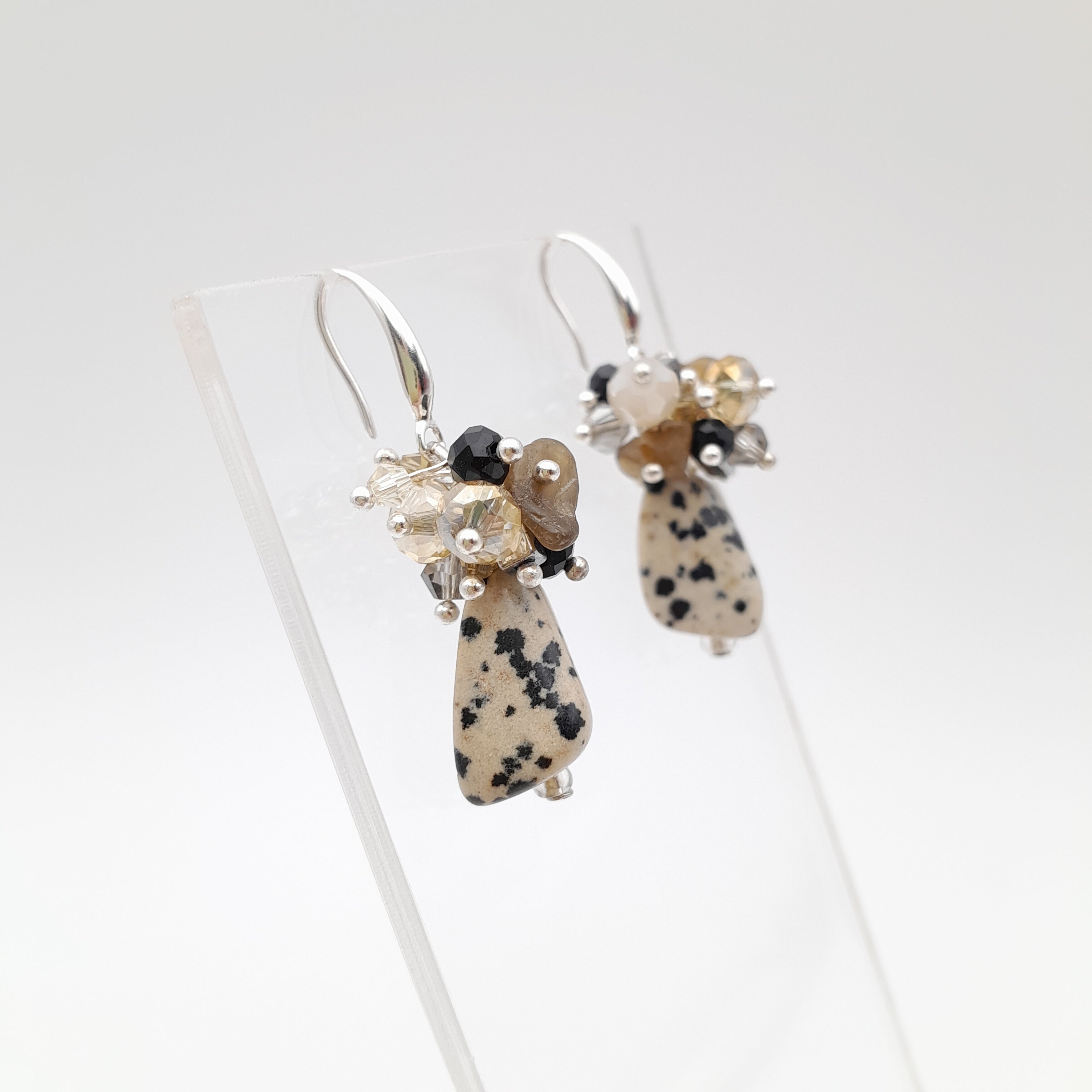 Gemstone Drop Earrings - Dalmatian Jasper