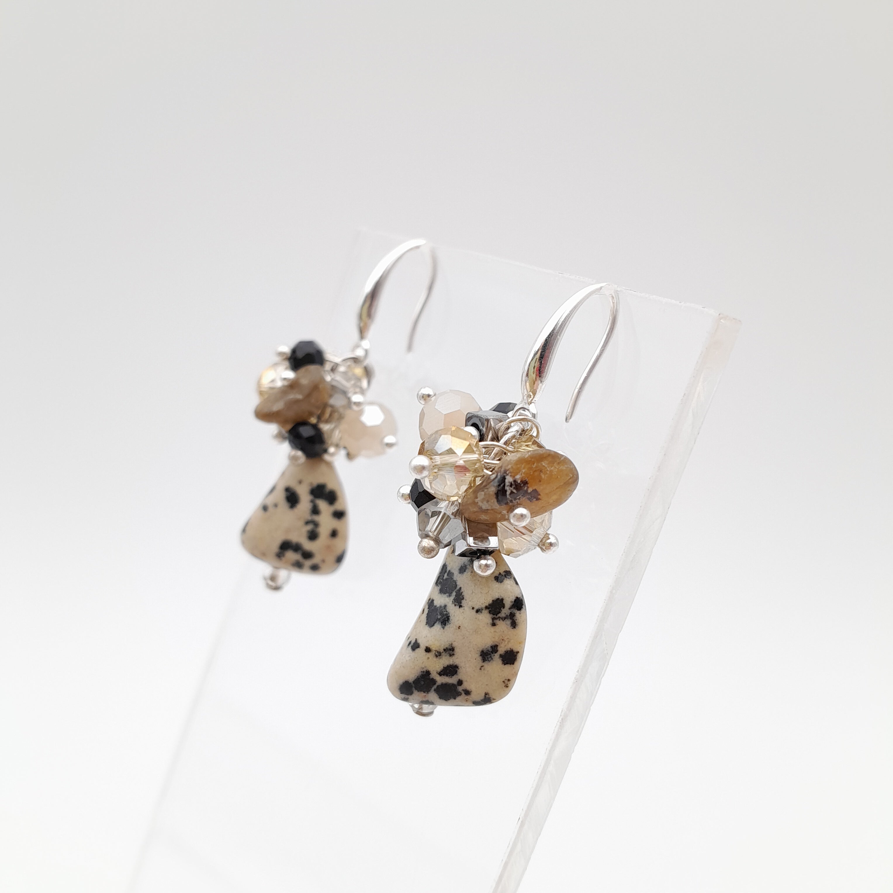 Gemstone Drop Earrings - Dalmatian Jasper