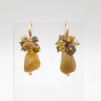 Gemstone Drop Earrings - Olive Opal