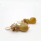 Gemstone Drop Earrings - Olive Opal