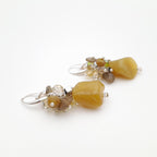 Gemstone Drop Earrings - Olive Opal
