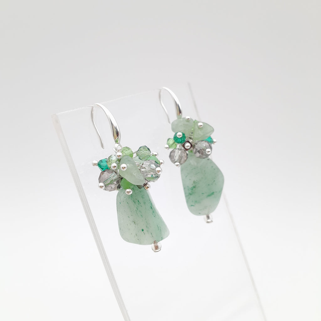 Gemstone Drop Earrings - Aventurine