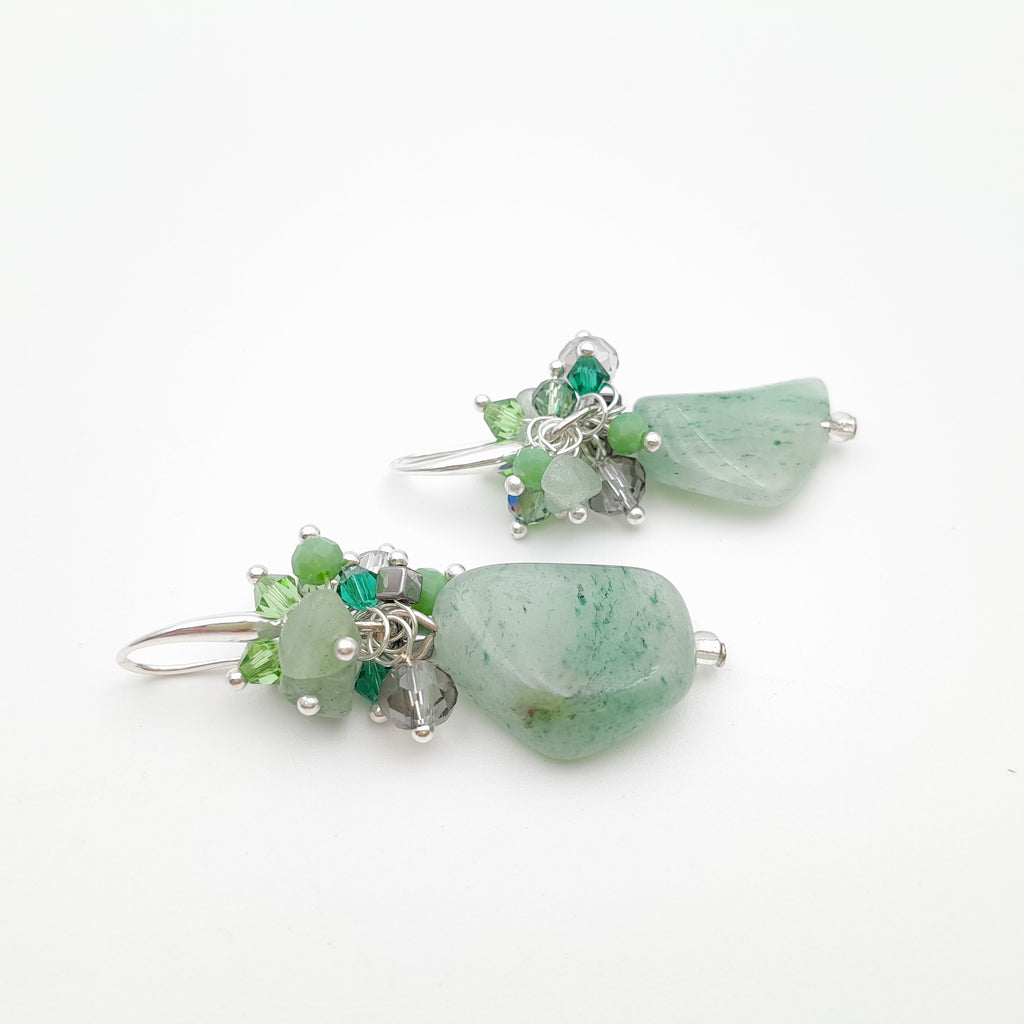 Gemstone Drop Earrings - Aventurine