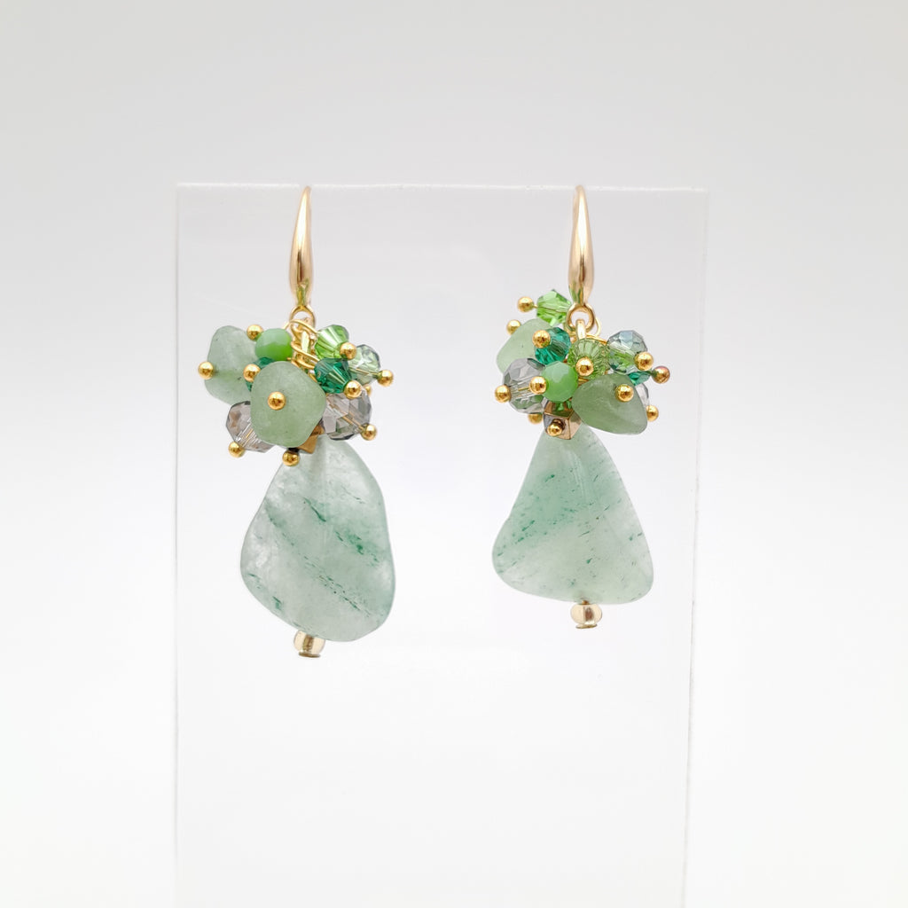 Gemstone Drop Earrings - Aventurine