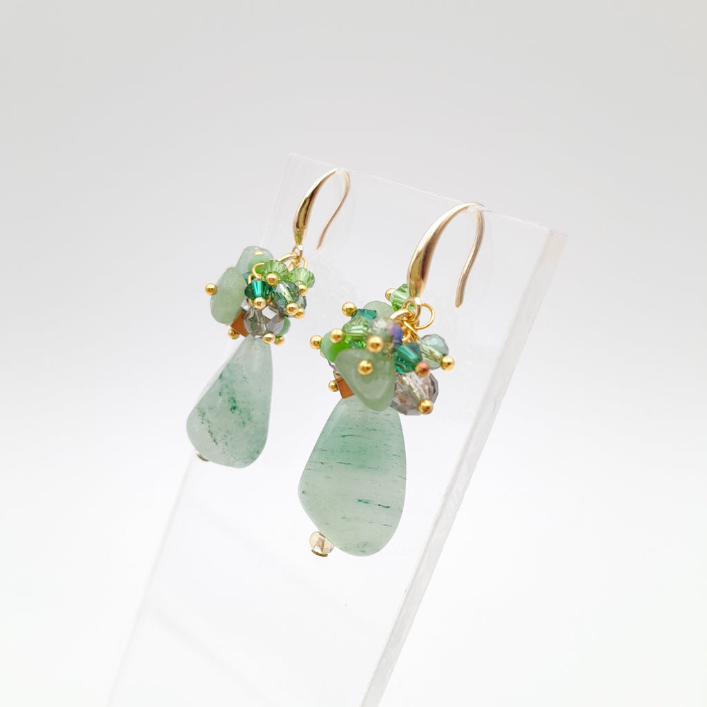 Gemstone Drop Earrings - Aventurine