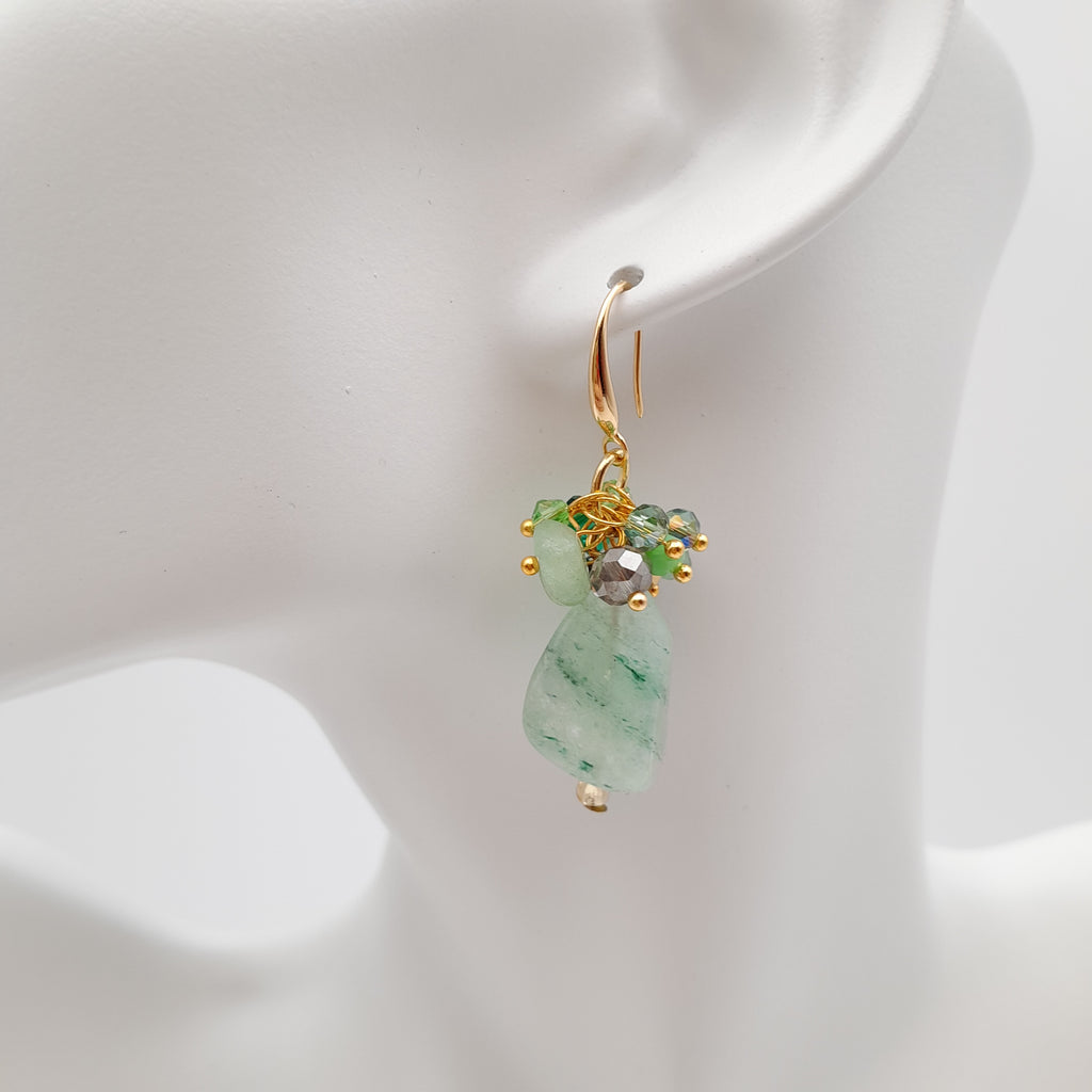 Gemstone Drop Earrings - Aventurine