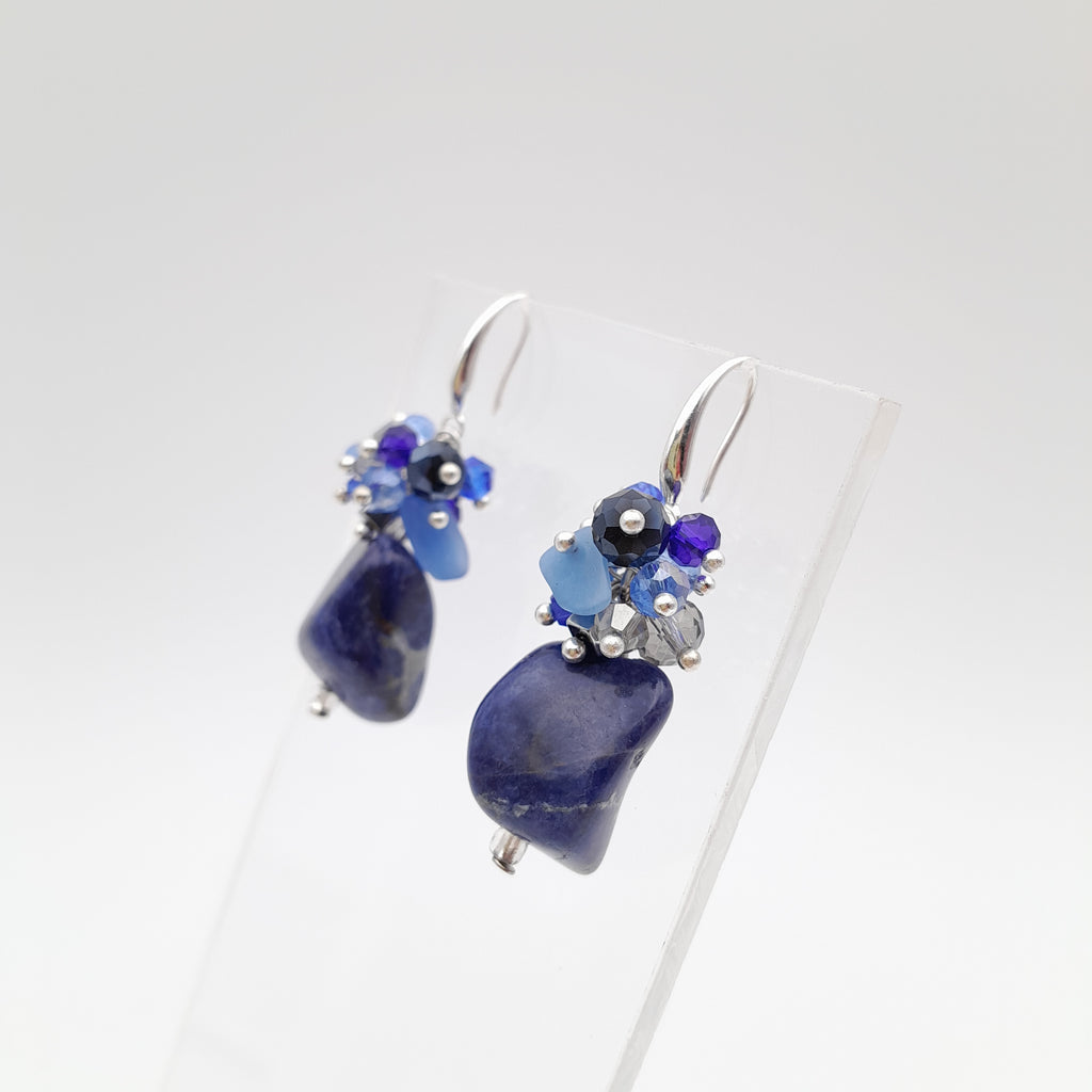 Gemstone Drop Earrings - Sodalite