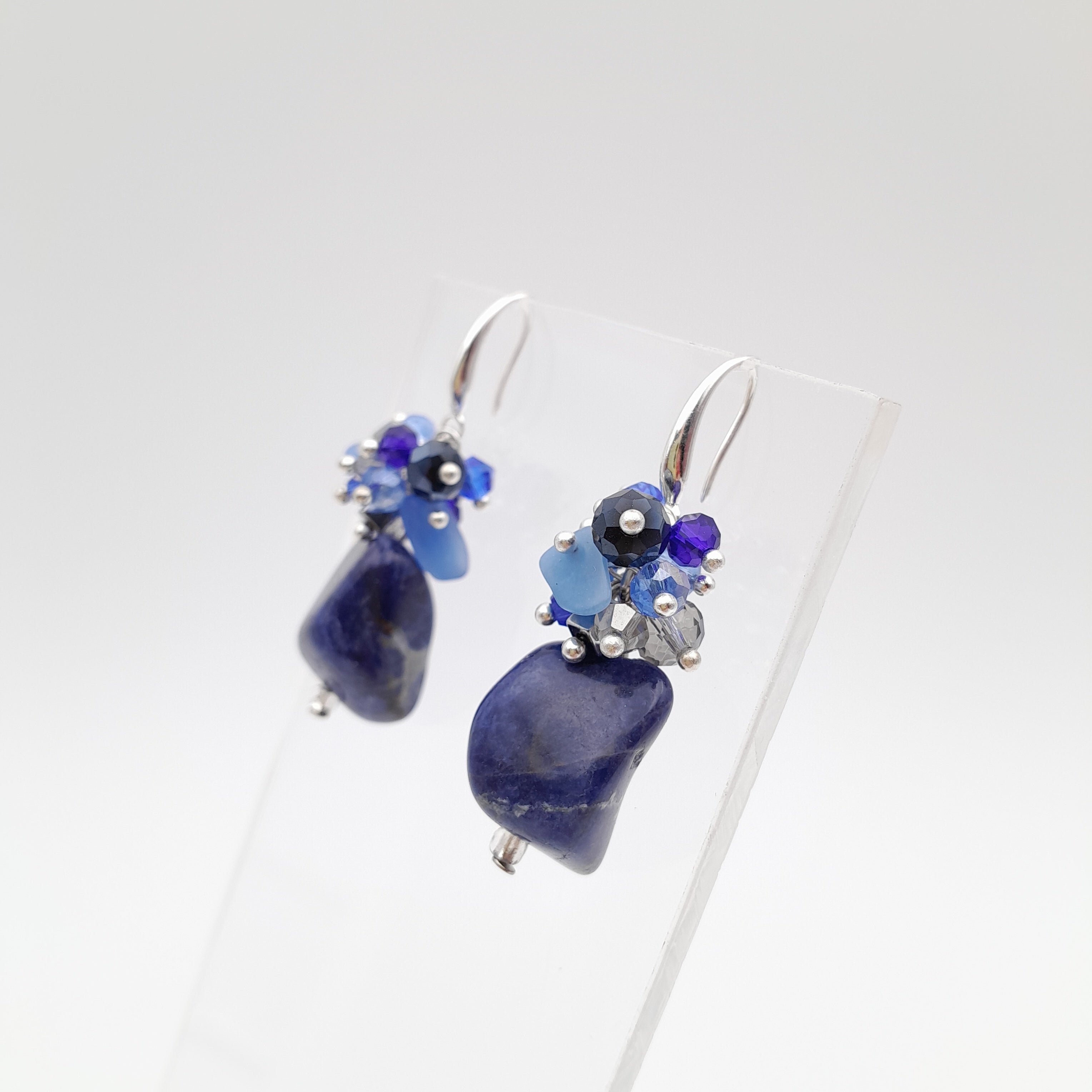 Gemstone Drop Earrings - Sodalite