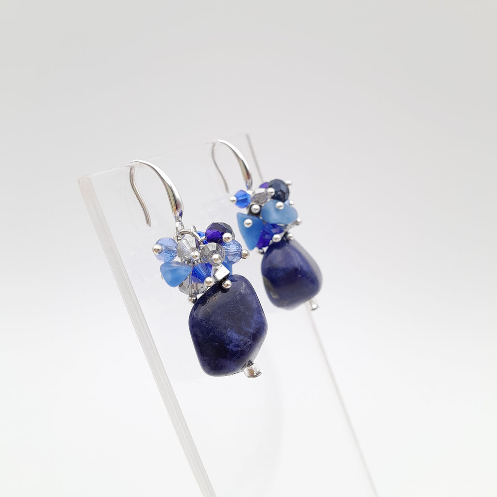Gemstone Drop Earrings - Sodalite
