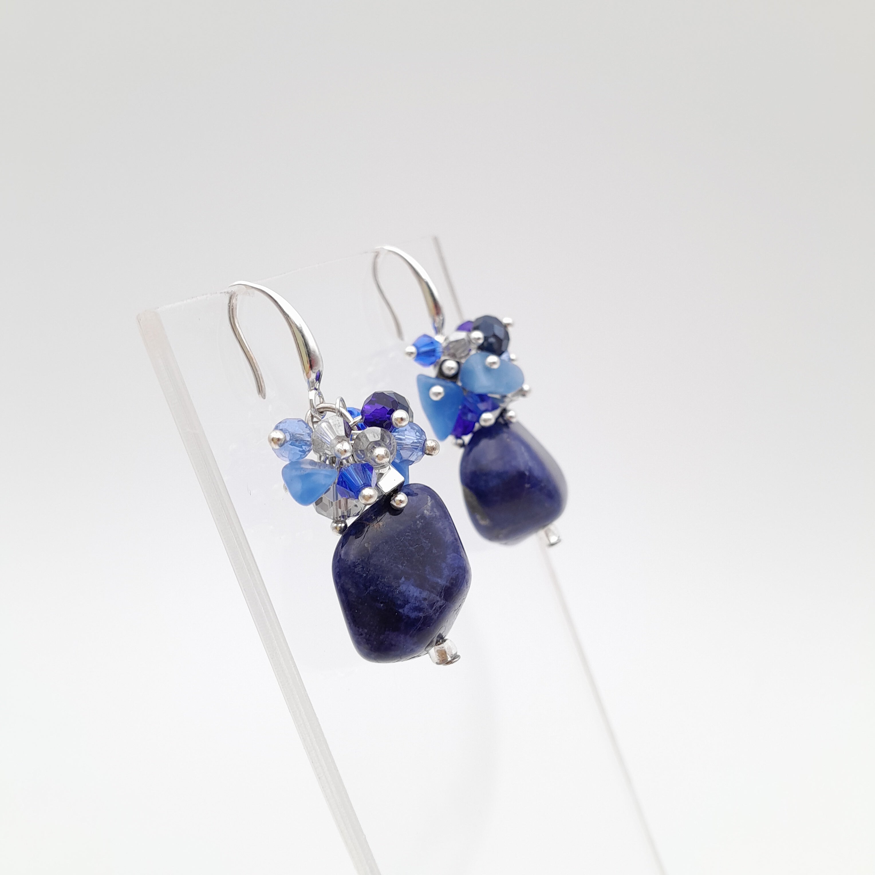Gemstone Drop Earrings - Sodalite