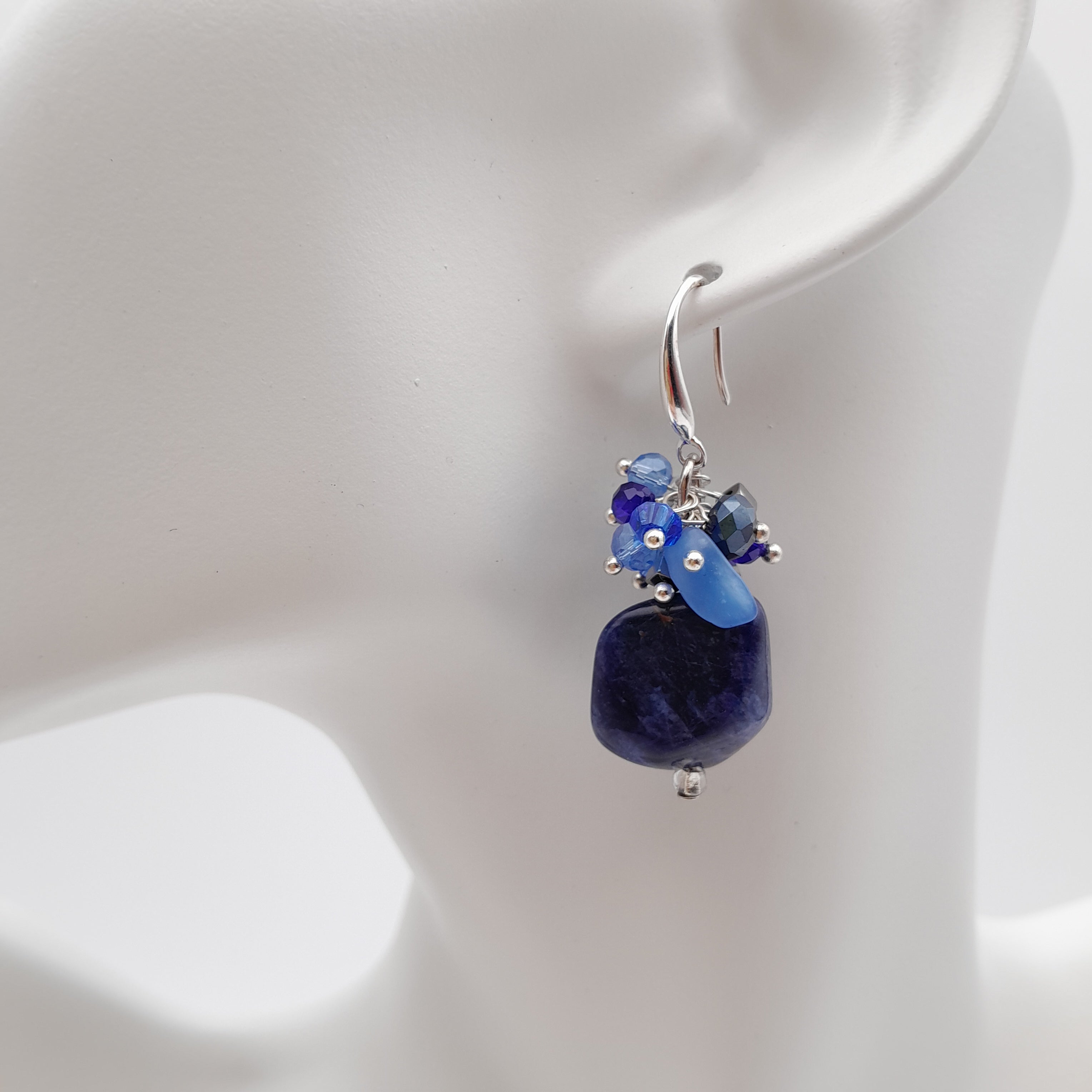Gemstone Drop Earrings - Sodalite