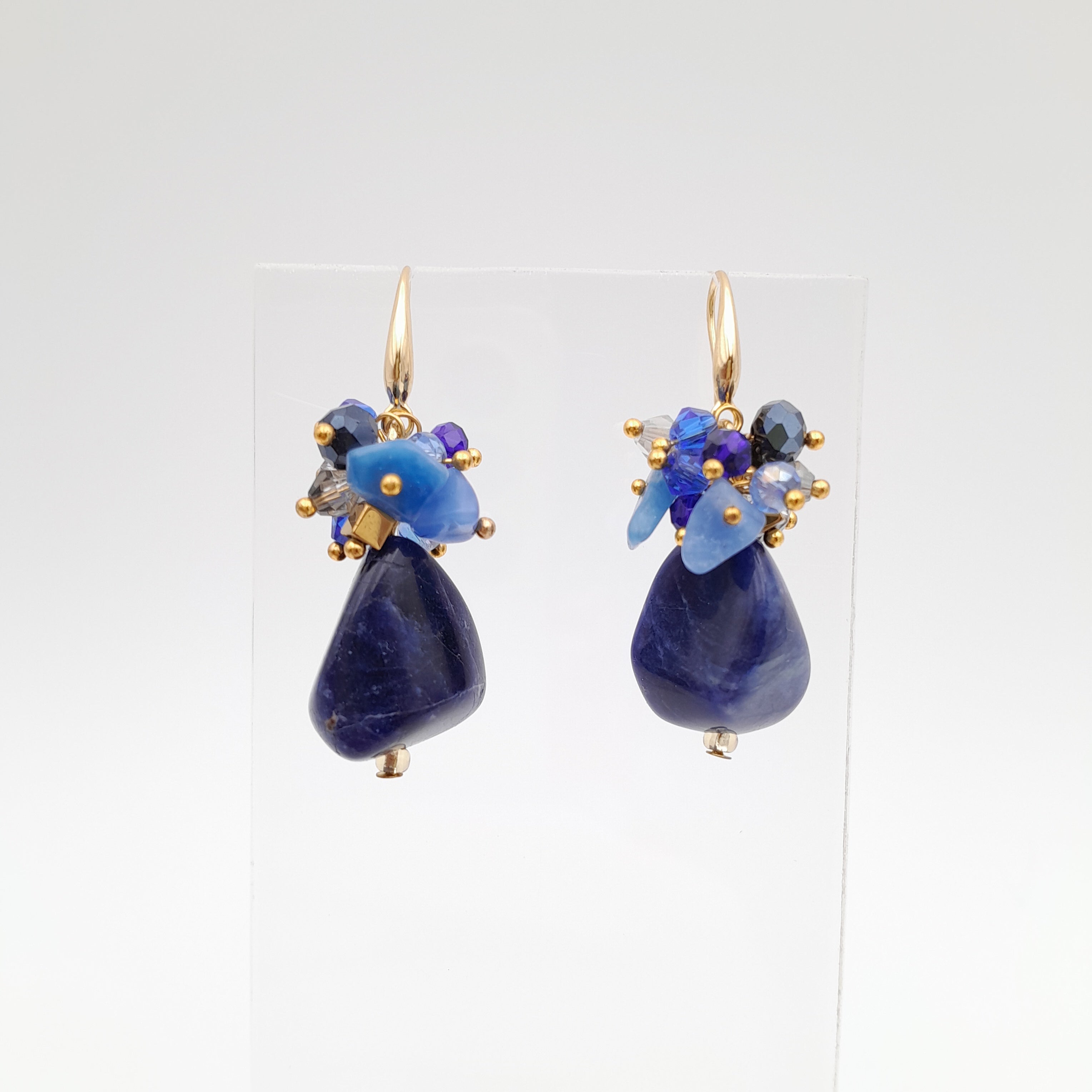 Gemstone Drop Earrings - Sodalite
