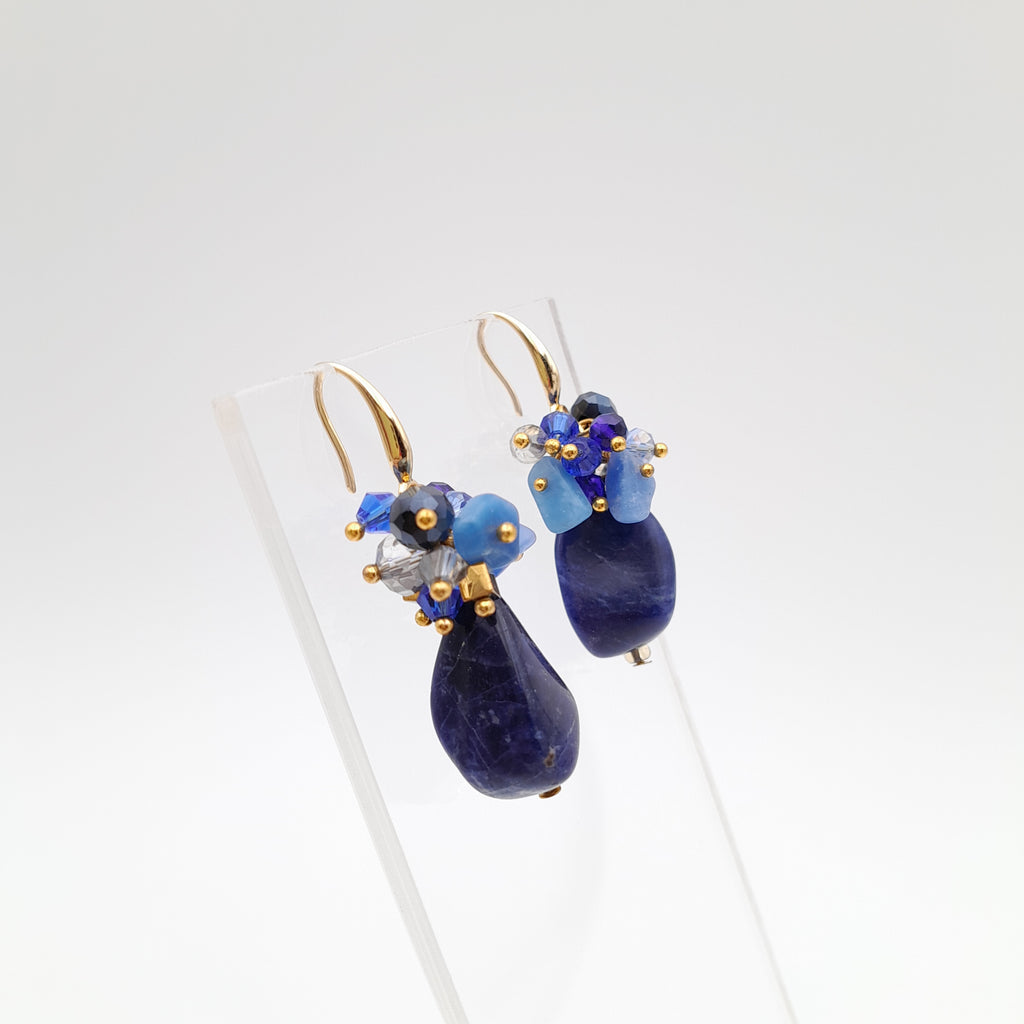 Gemstone Drop Earrings - Sodalite