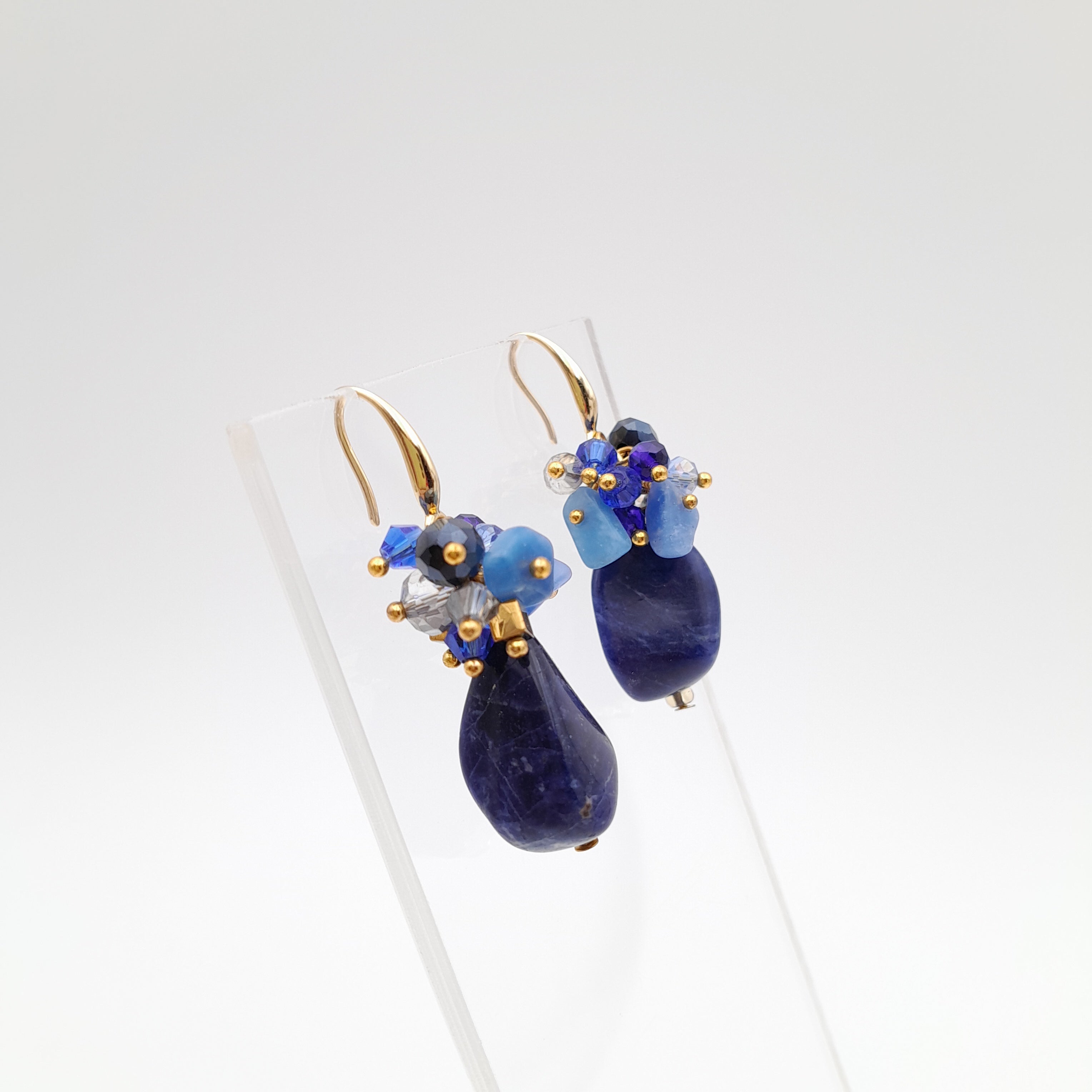 Gemstone Drop Earrings - Sodalite