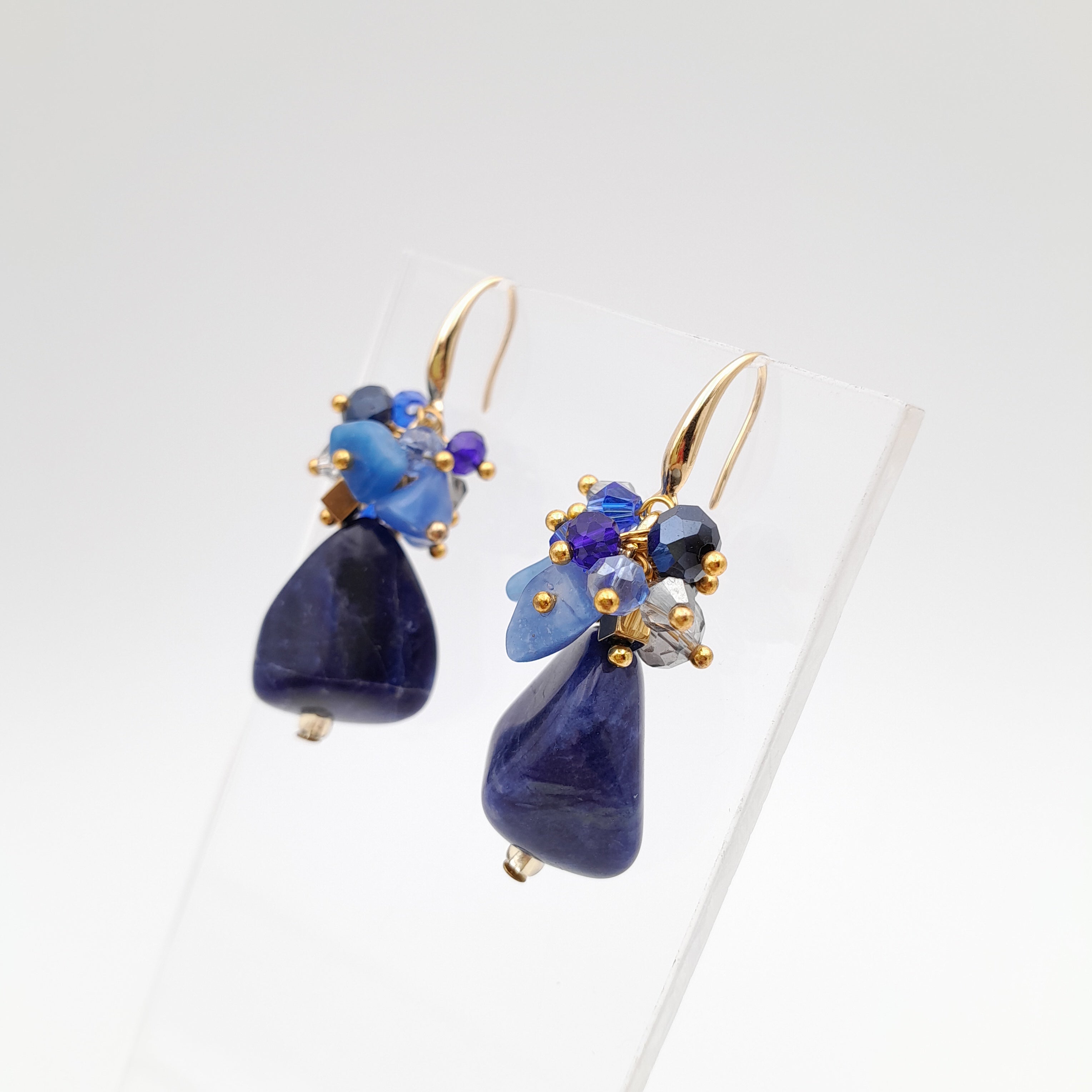 Gemstone Drop Earrings - Sodalite