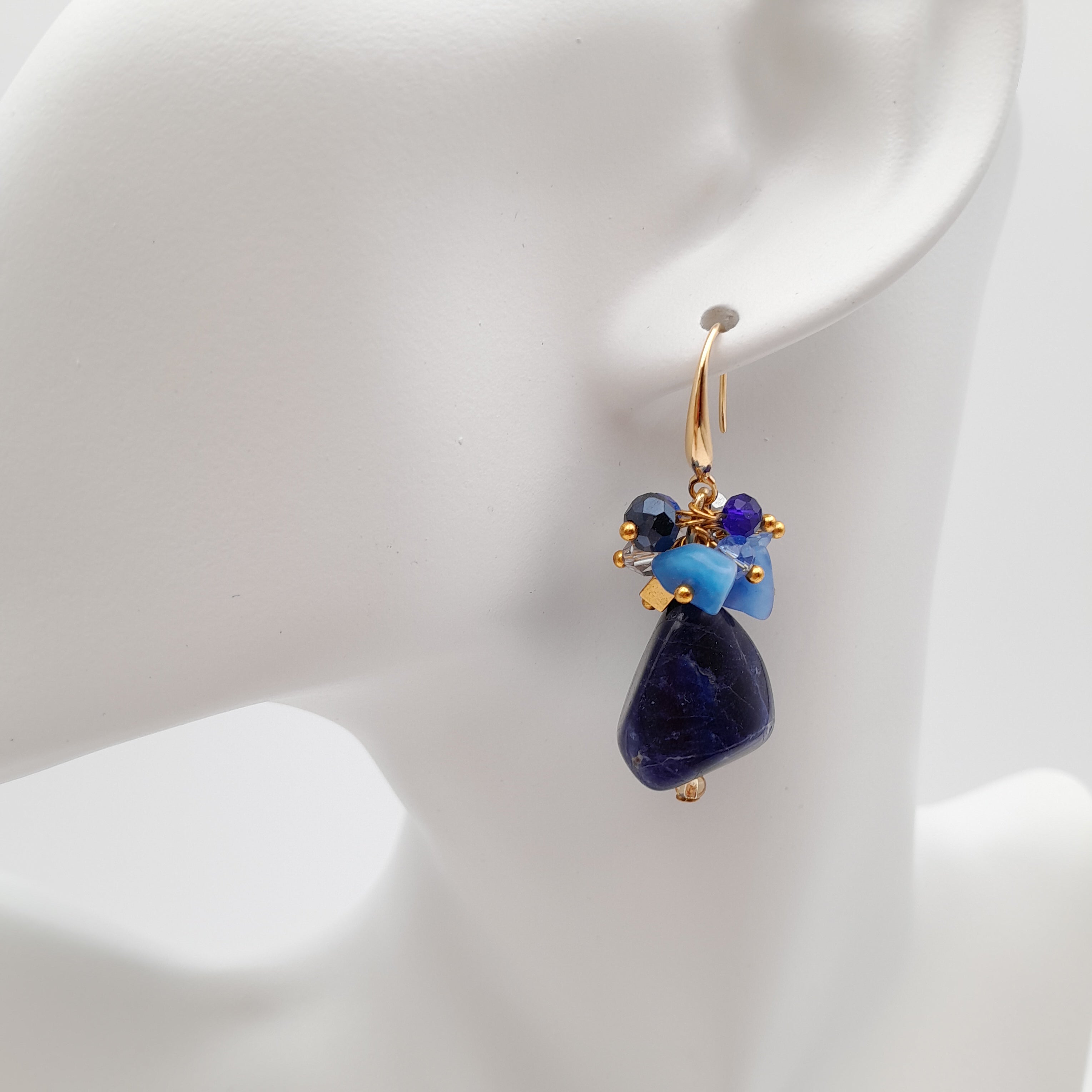 Gemstone Drop Earrings - Sodalite
