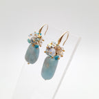 Gemstone Drop Earrings - Aquamarine
