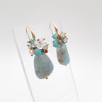 Gemstone Drop Earrings - Aquamarine