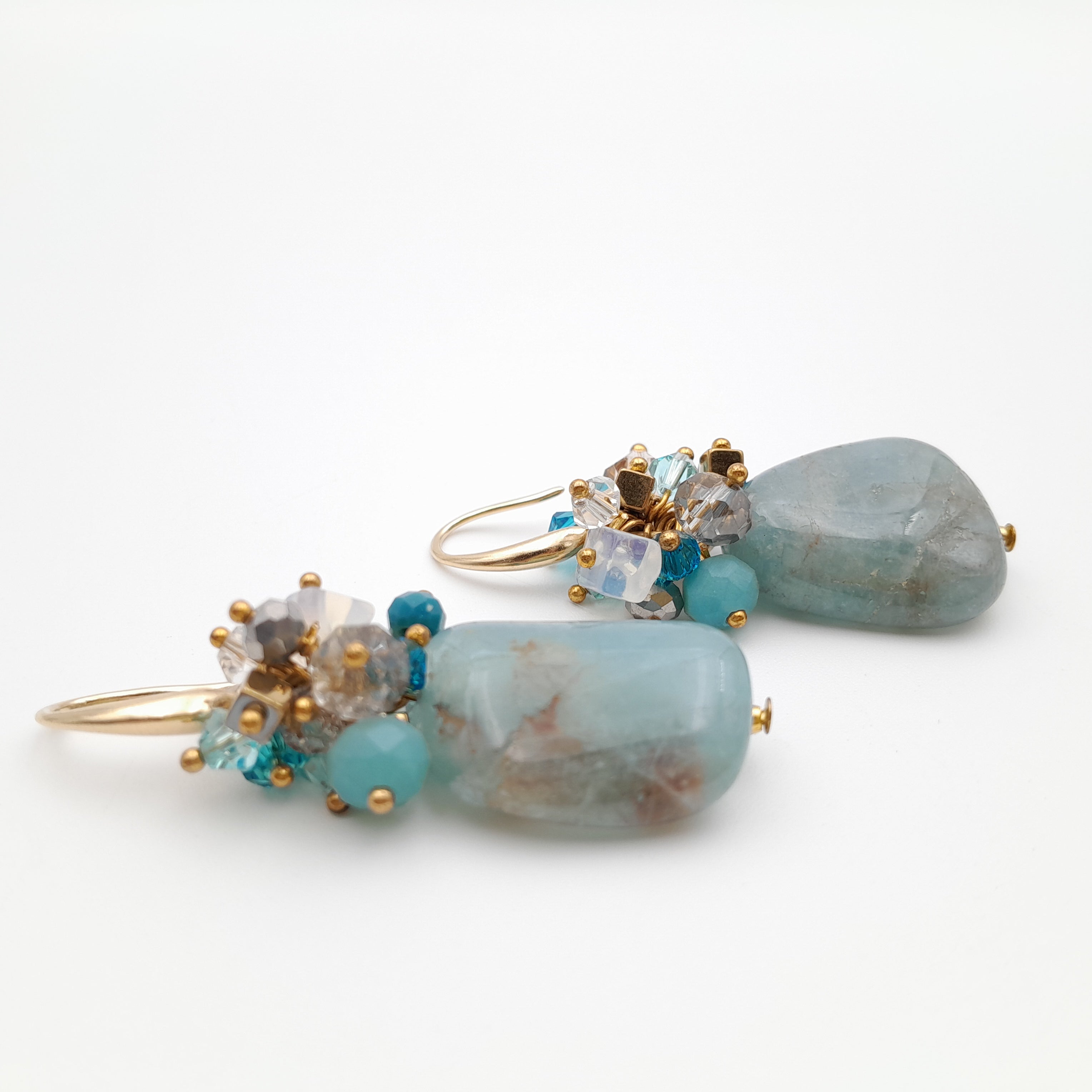 Gemstone Drop Earrings - Aquamarine