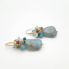 Gemstone Drop Earrings - Aquamarine